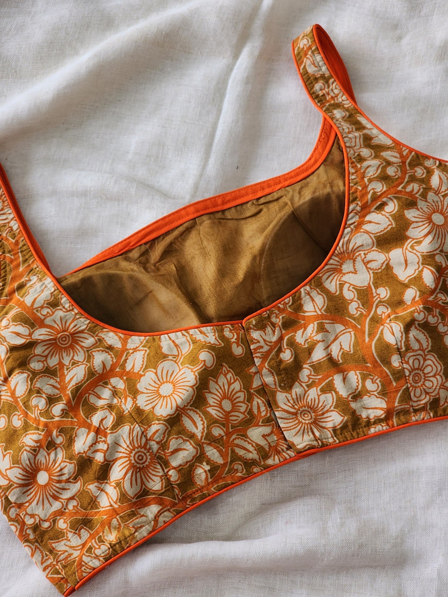 Brown kalamakari cotton blouse