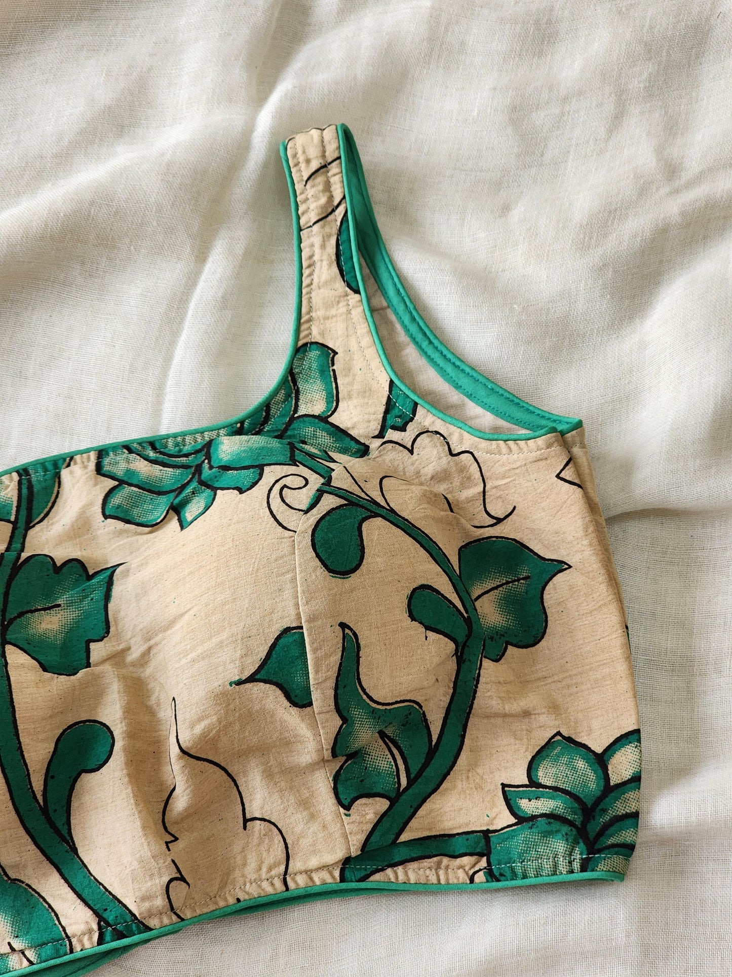 Beige kalamakari cotton blouse