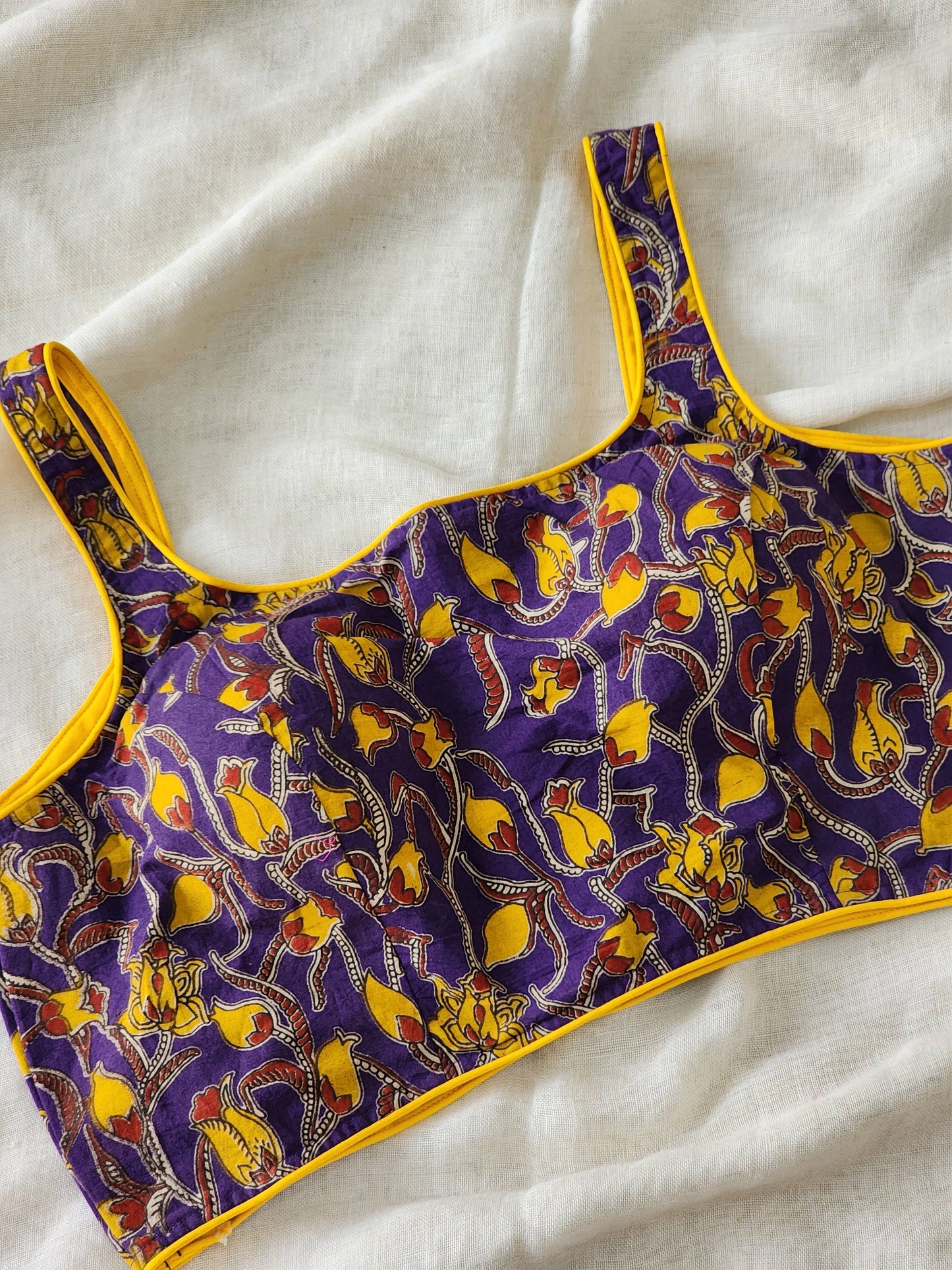 Purple kalamakari cotton blouse