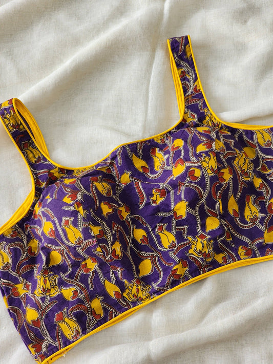 Purple kalamakari cotton blouse