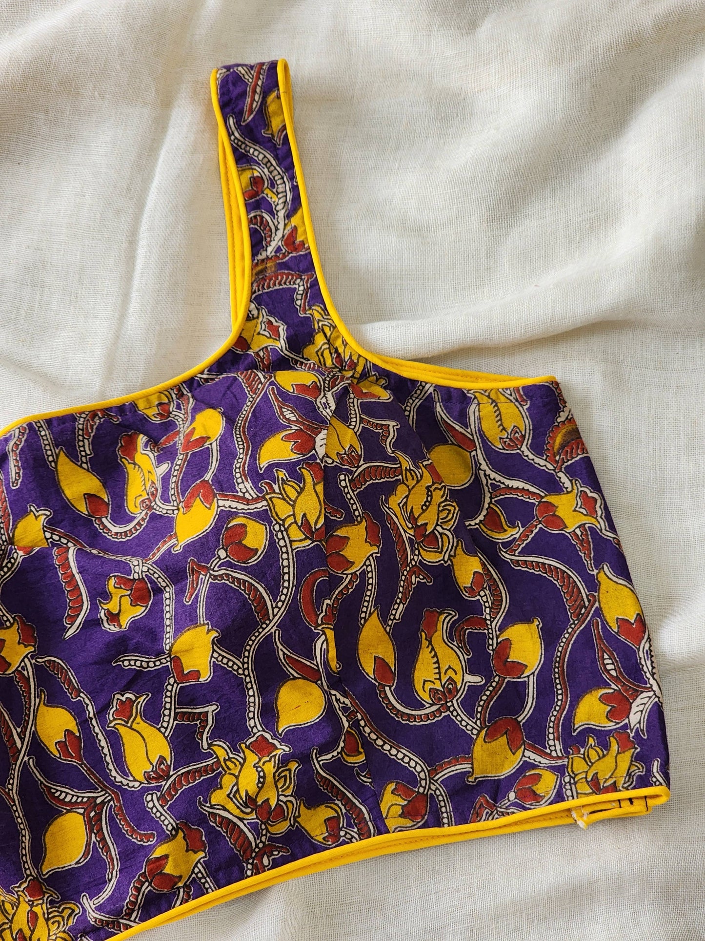 Purple kalamakari cotton blouse