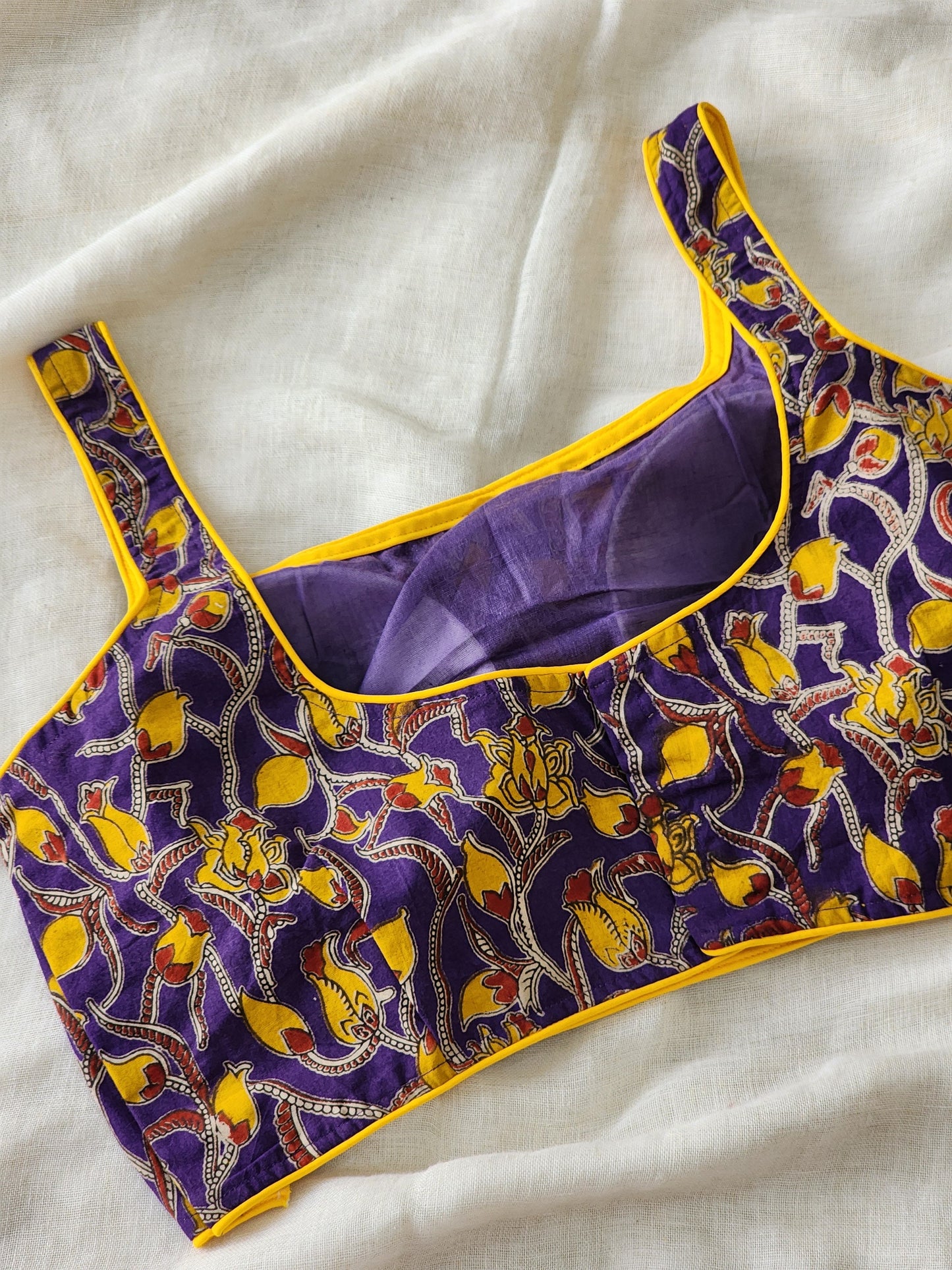 Purple kalamakari cotton blouse