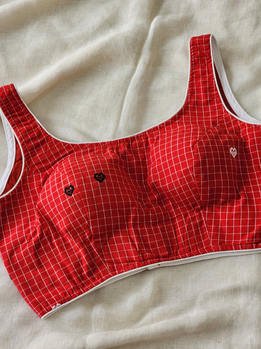Red cotton blouse