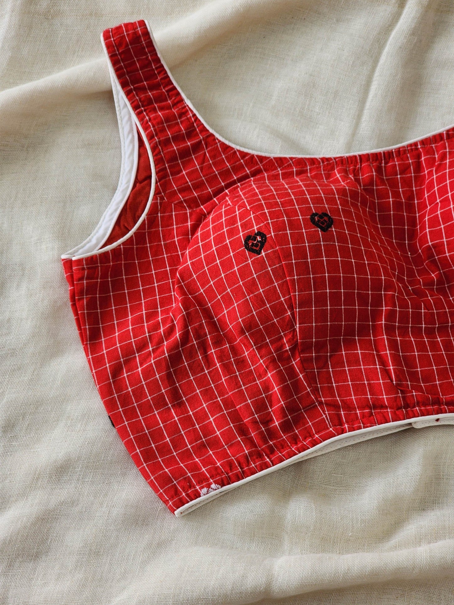 Red cotton blouse