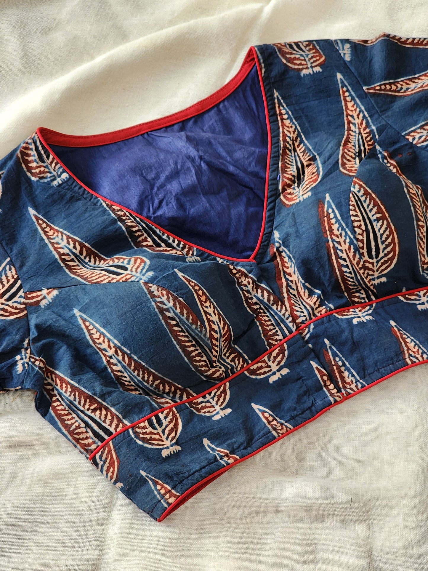 Blue ajrakh cotton blouse