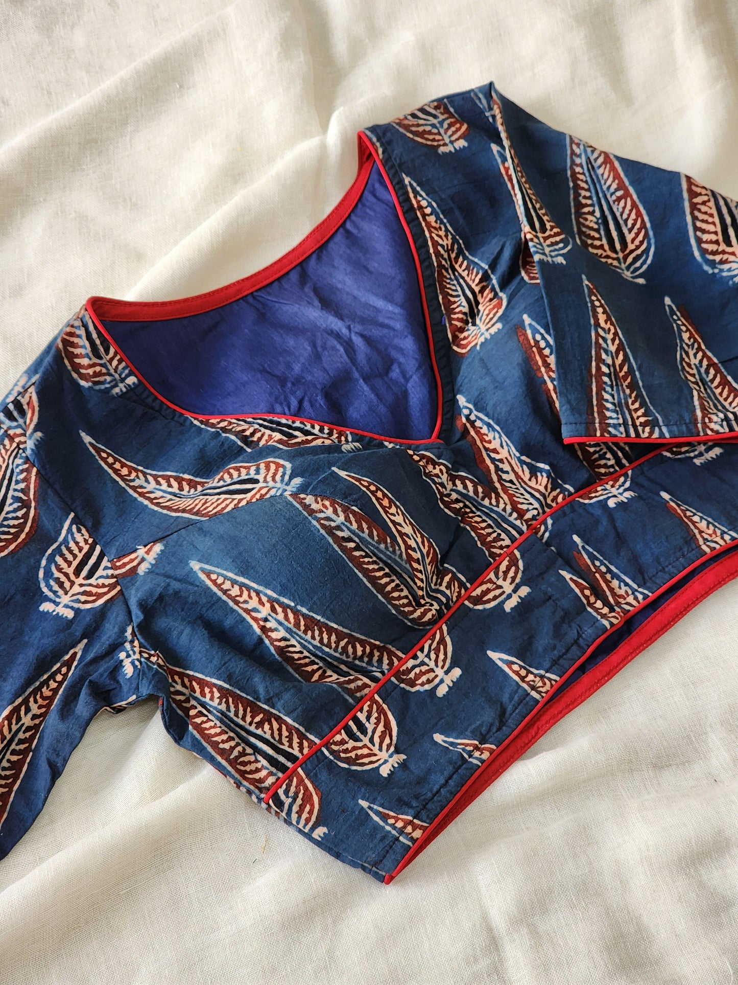 Blue ajrakh cotton blouse