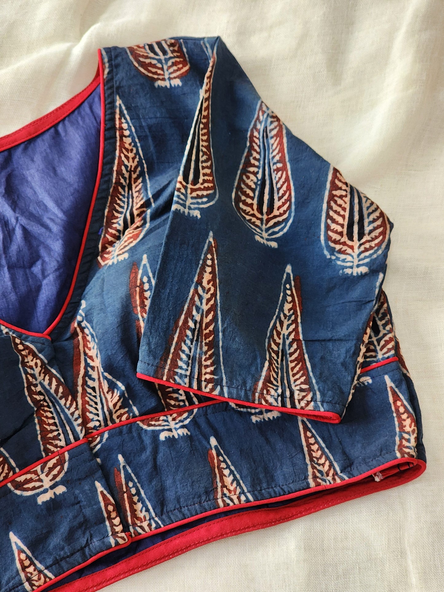 Blue ajrakh cotton blouse