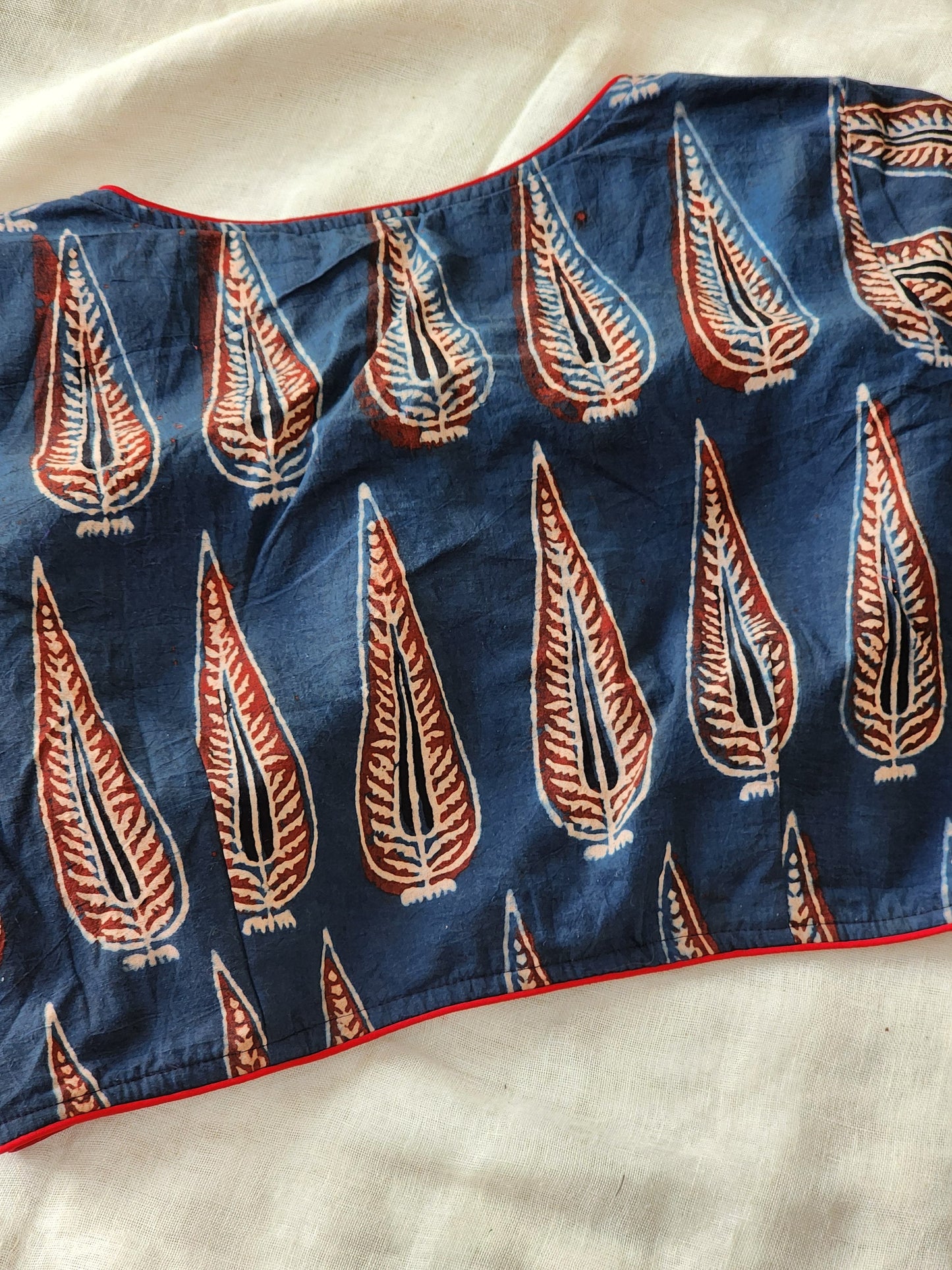 Blue ajrakh cotton blouse