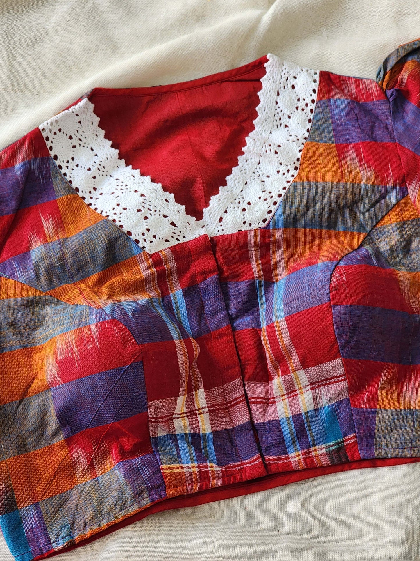 Multicolored cotton blouse