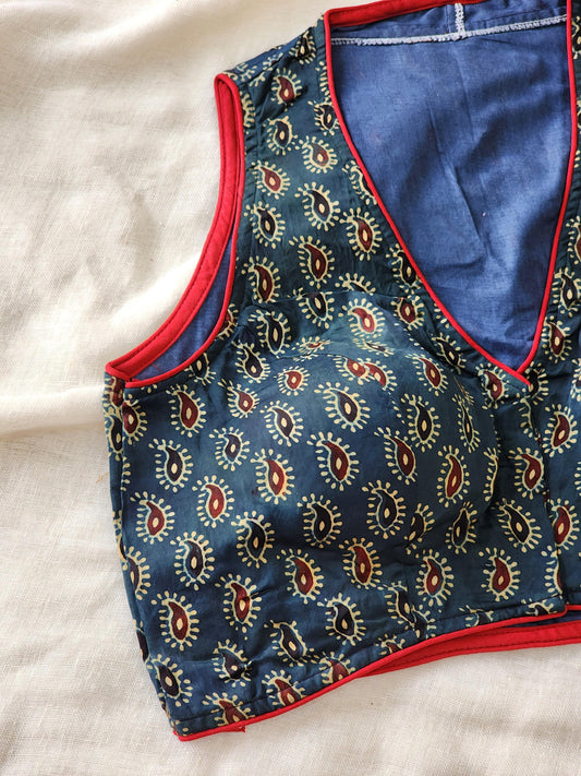 Blue modal silk blouse