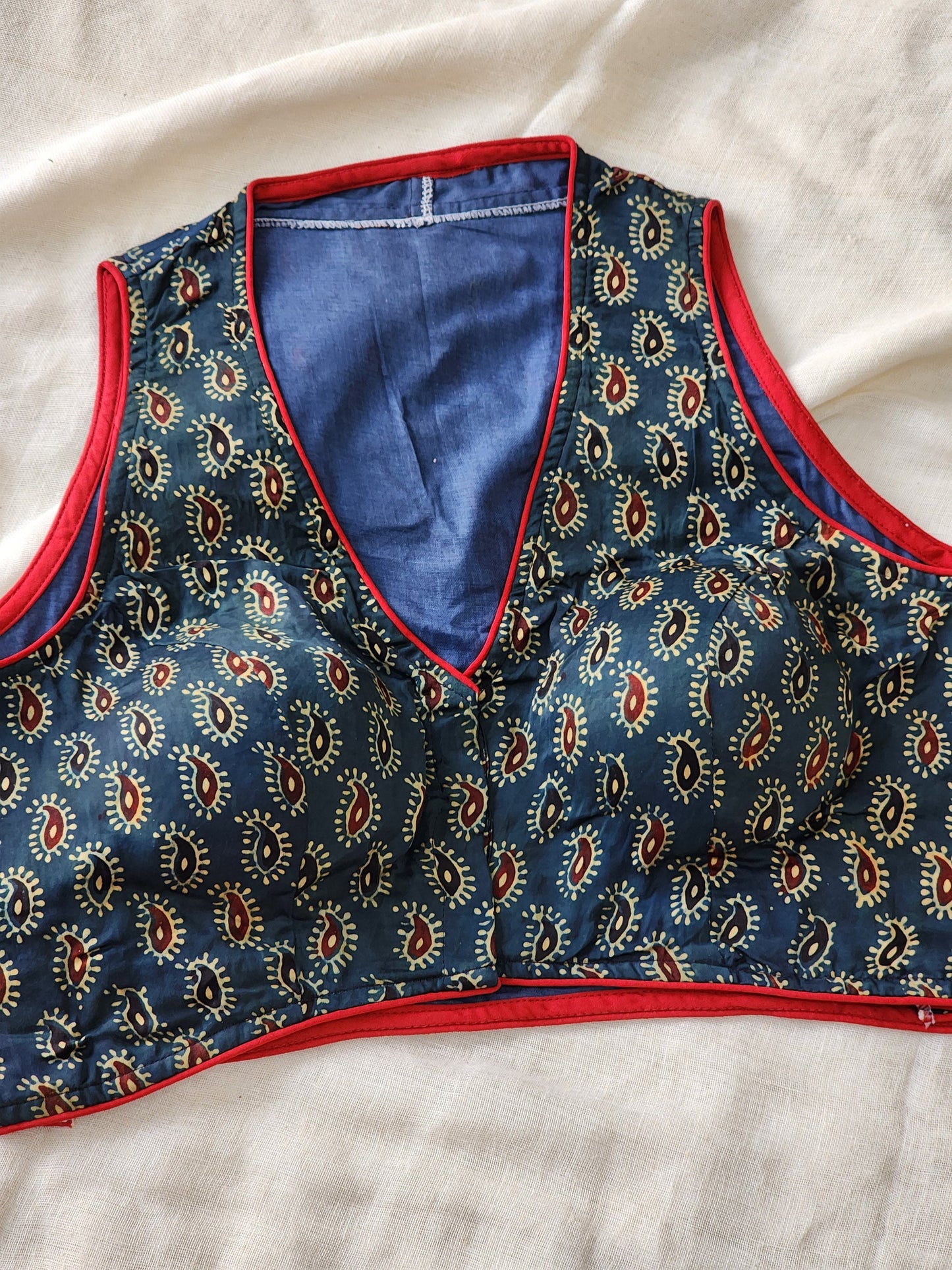 Blue modal silk blouse
