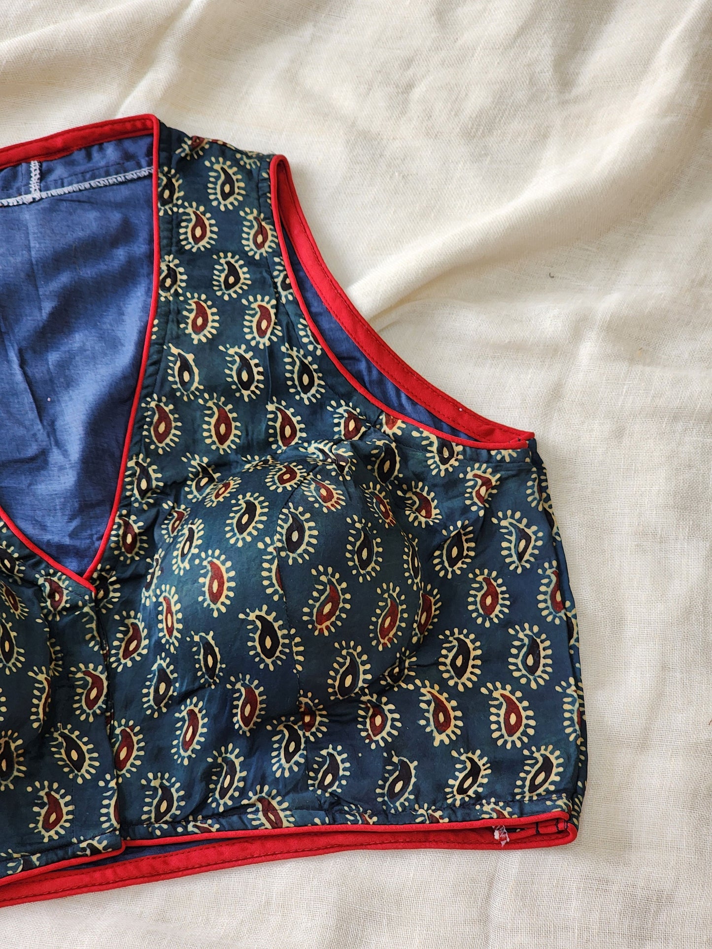 Blue modal silk blouse
