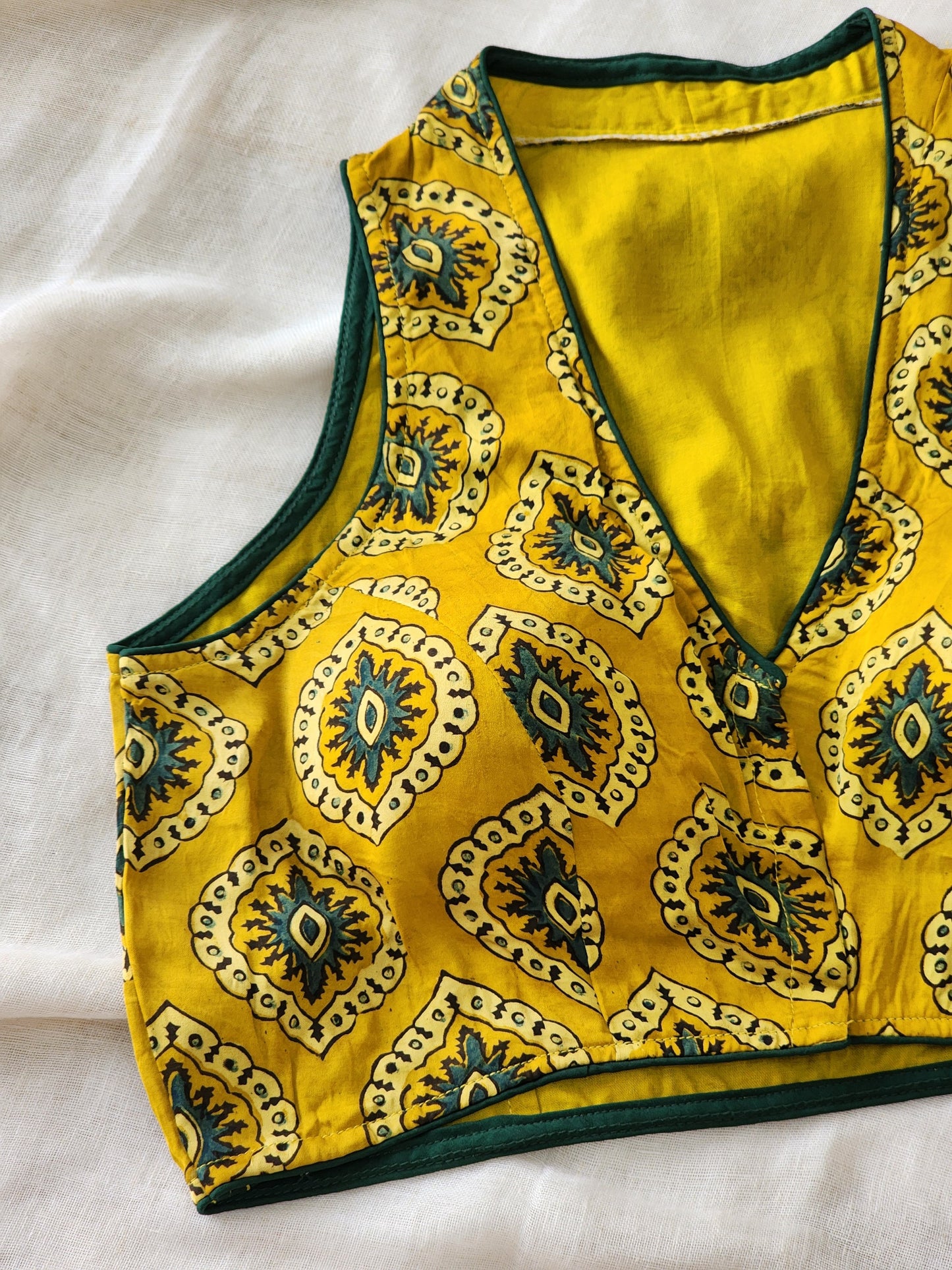 Mustard modal silk blouse