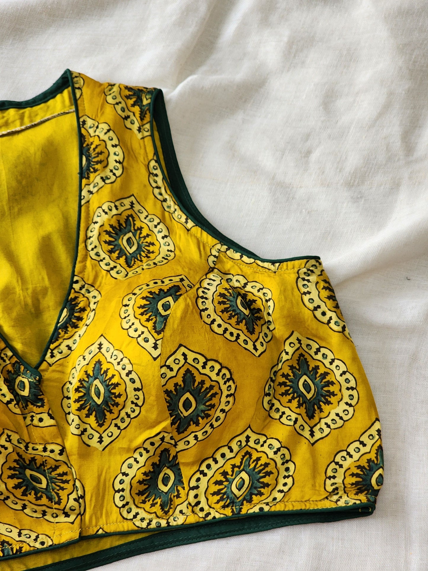 Mustard modal silk blouse