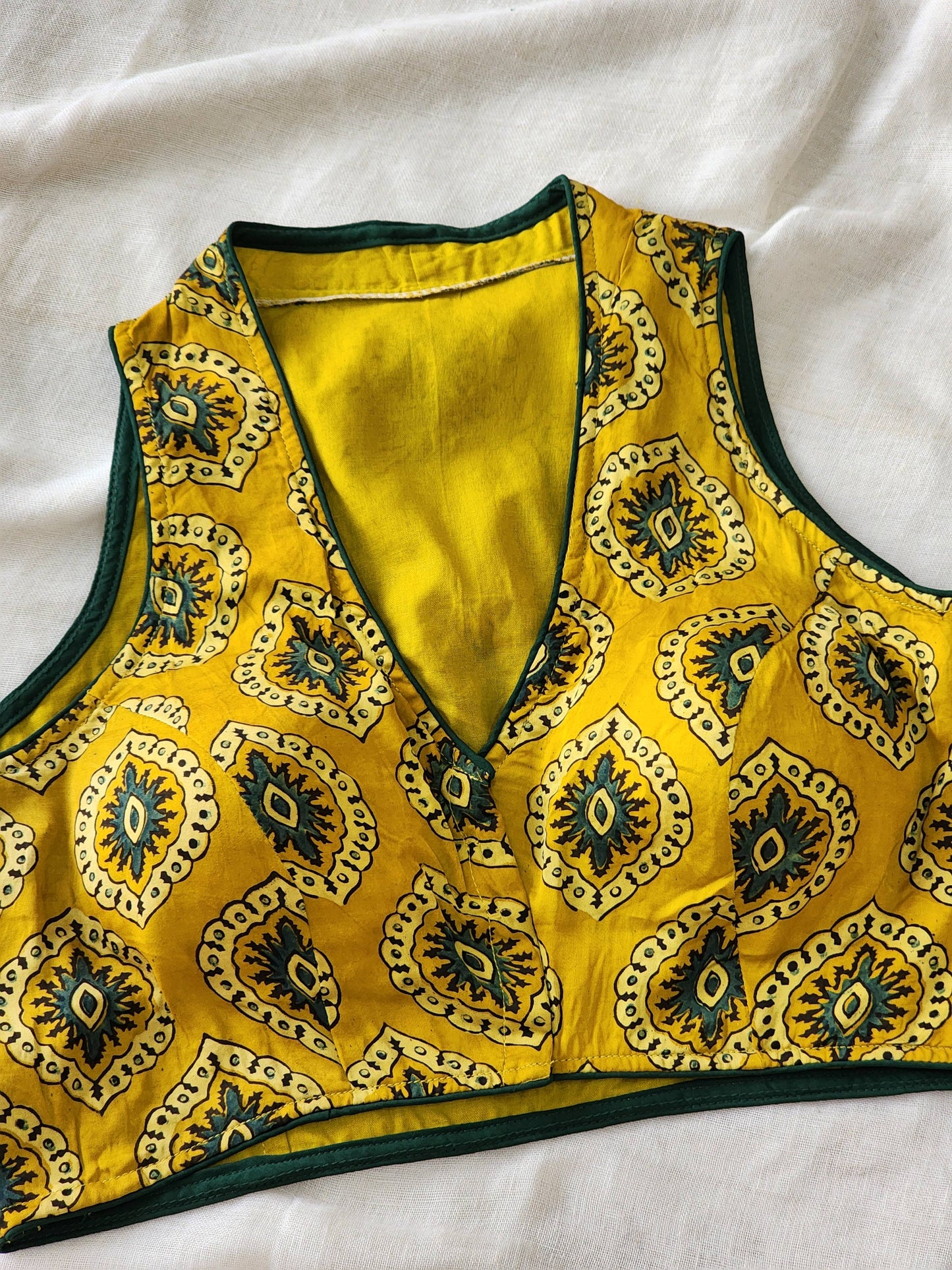 Mustard modal silk blouse