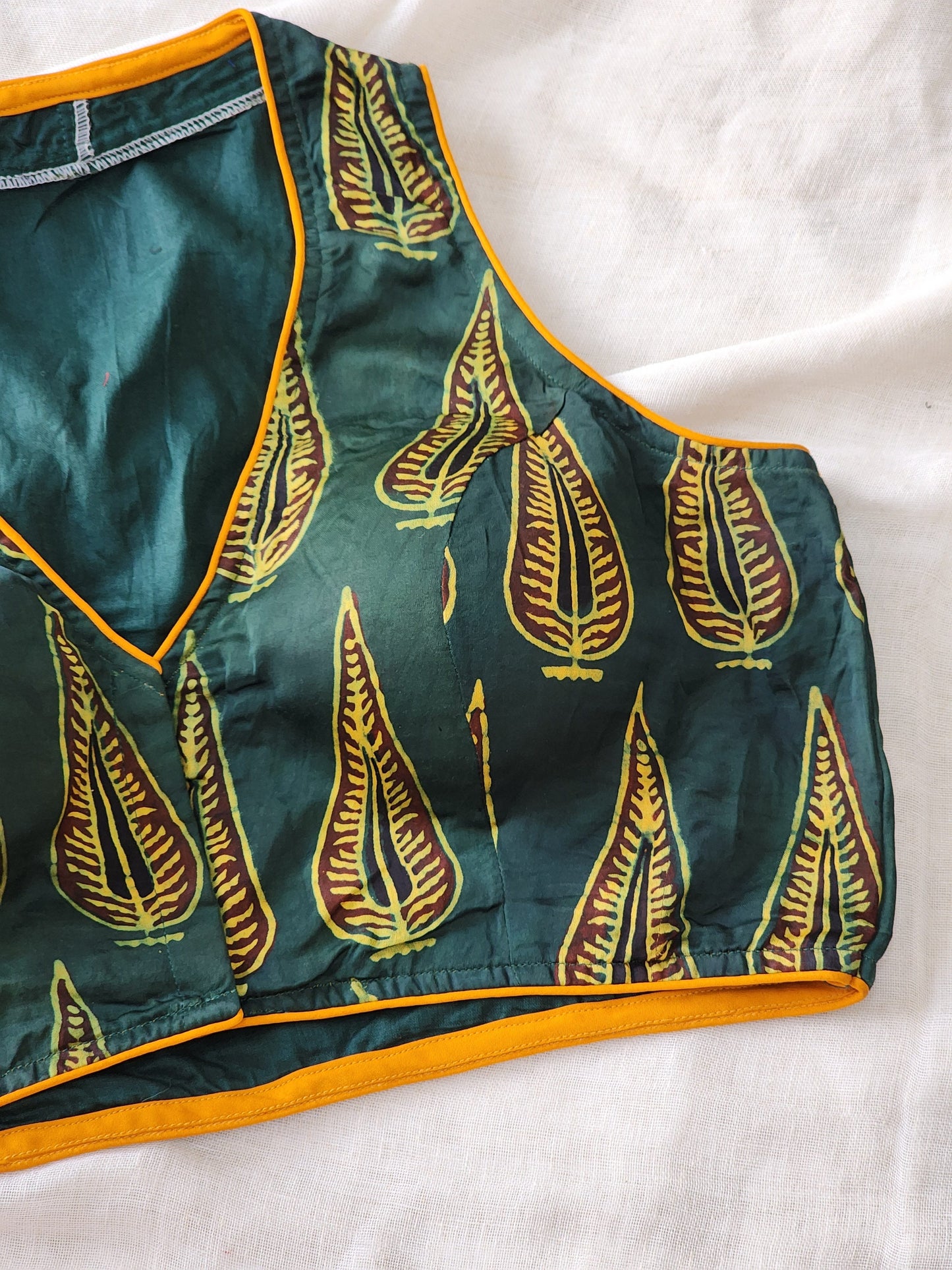 Green modal silk blouse