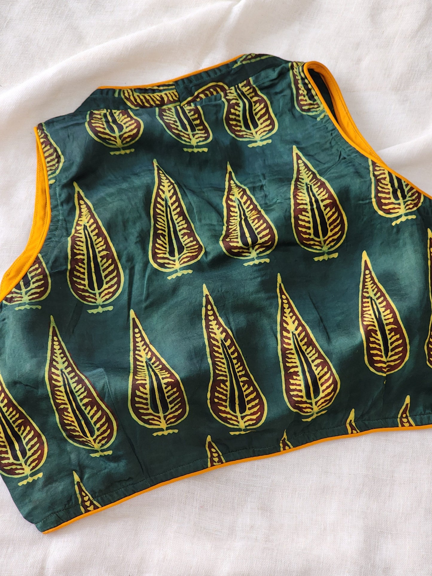 Green modal silk blouse