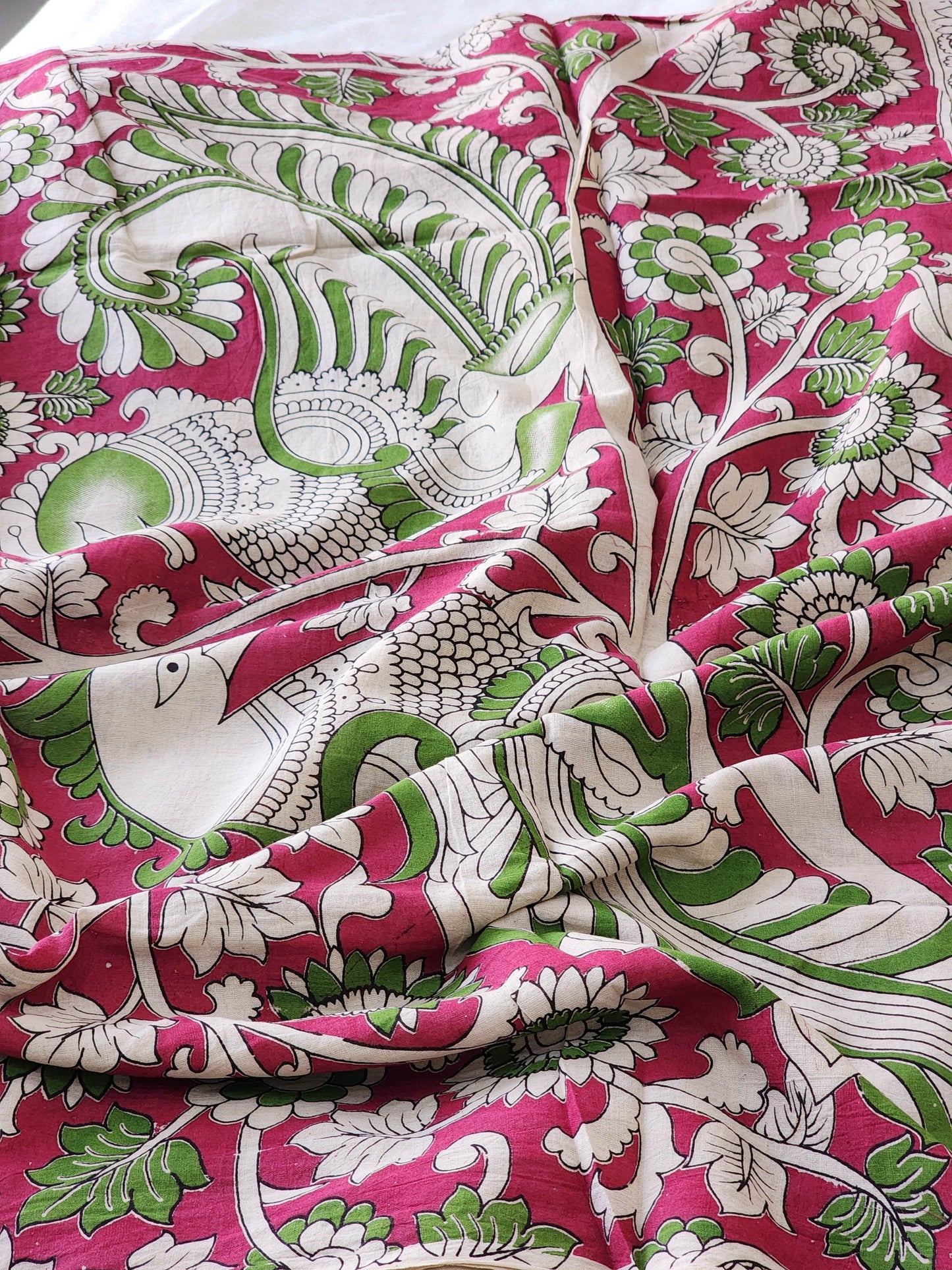 Green Kalamkari Cotton Saree