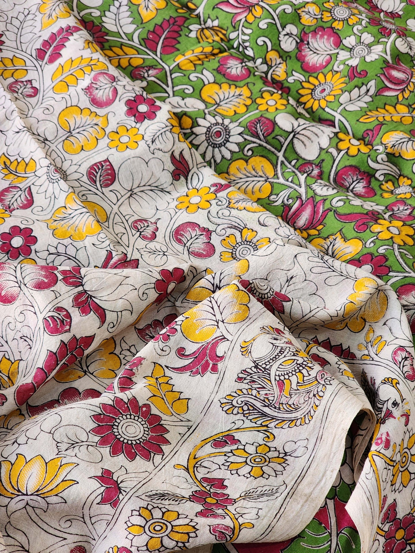 Green Kalamkari Cotton Saree