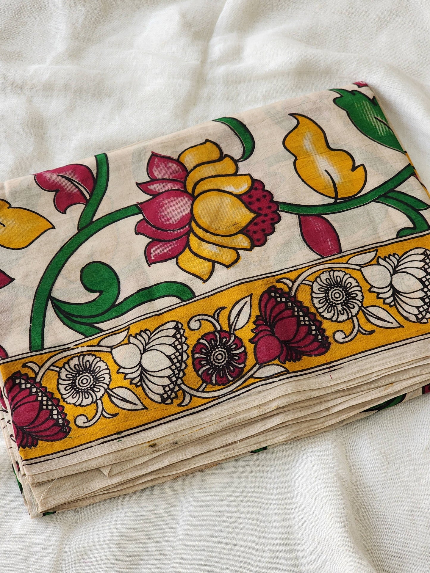 Mutlicolored Kalamkari Cotton Saree