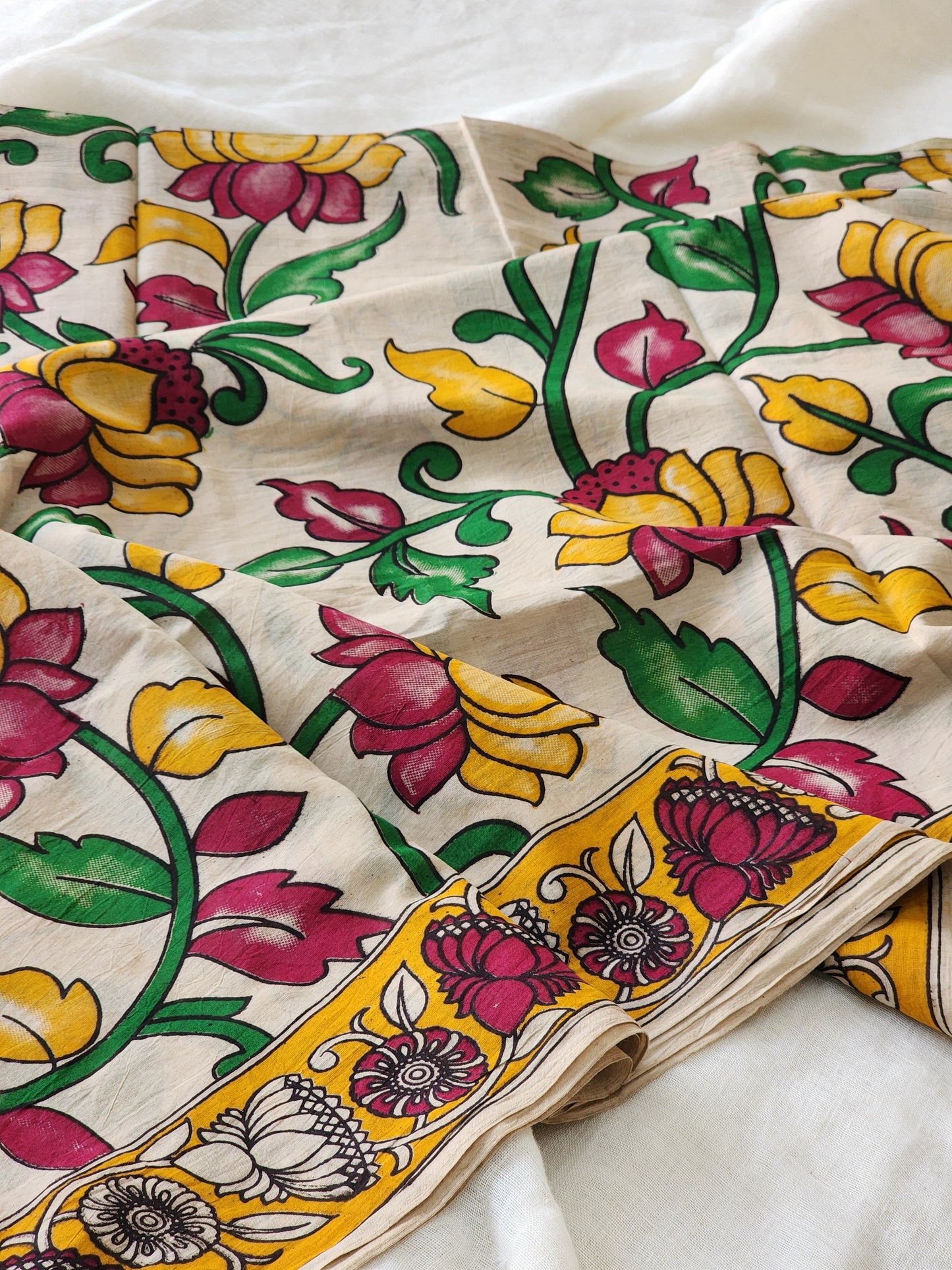 Mutlicolored Kalamkari Cotton Saree