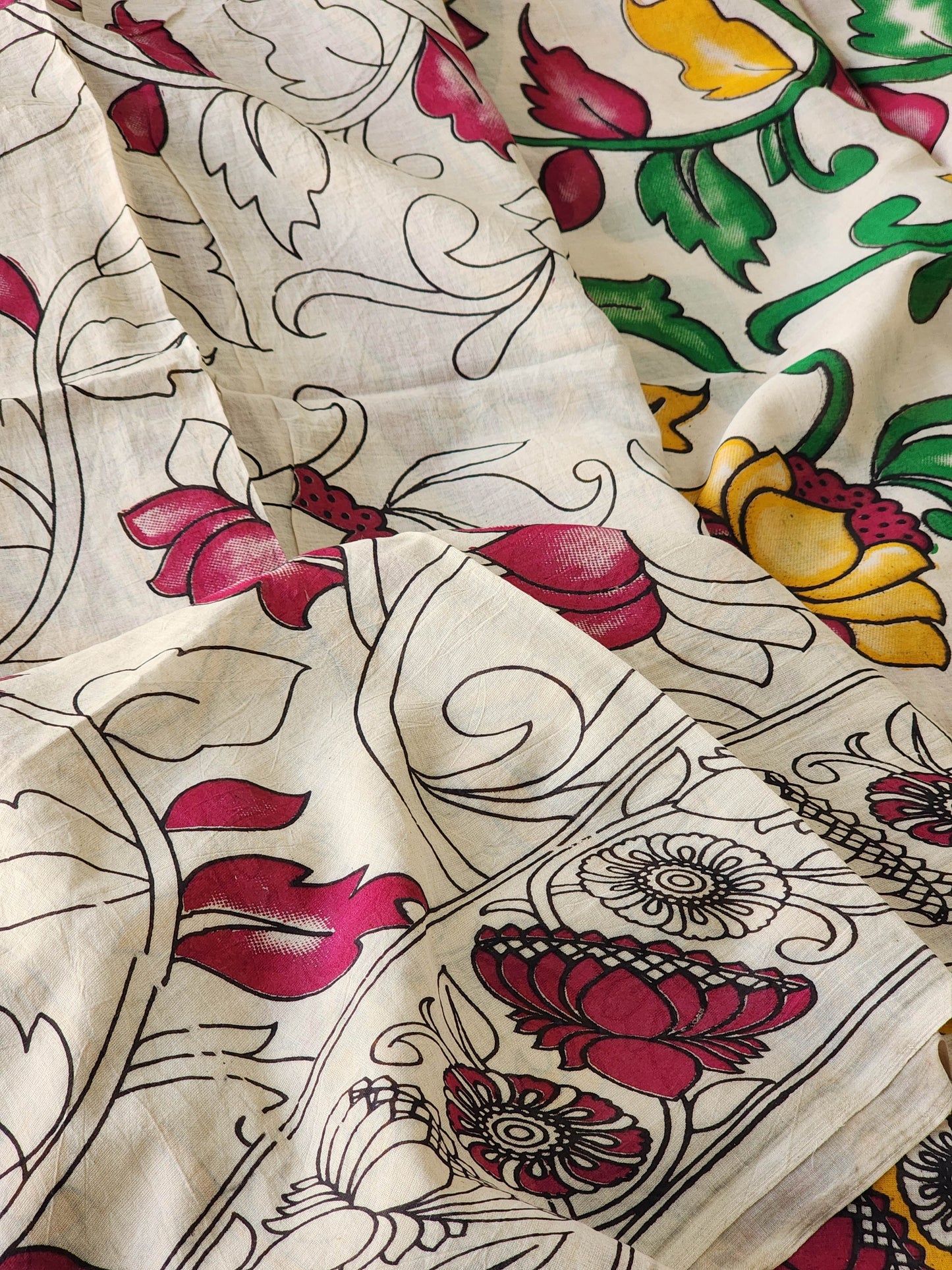 Mutlicolored Kalamkari Cotton Saree