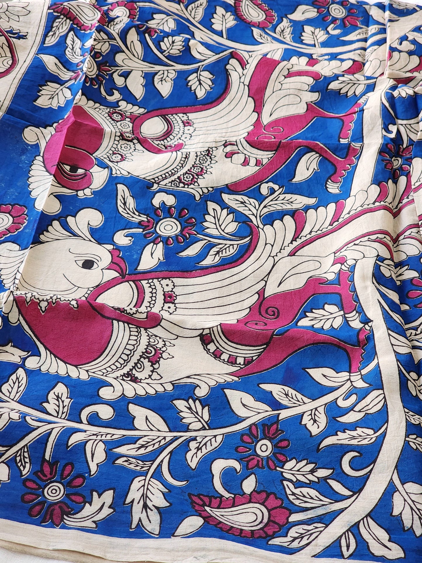 Blue Kalamkari Cotton Saree