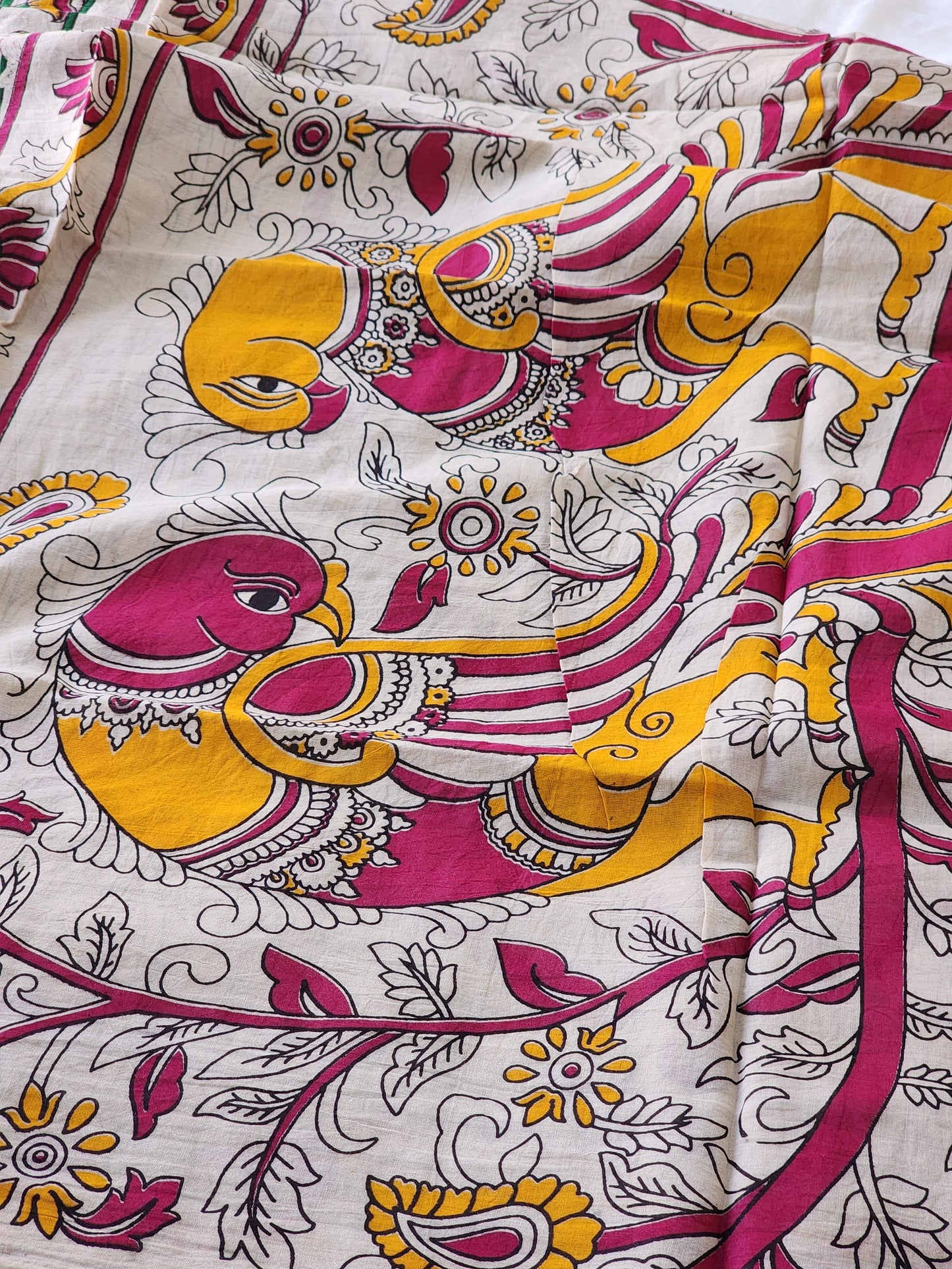 Multicolored Kalamkari Cotton Saree