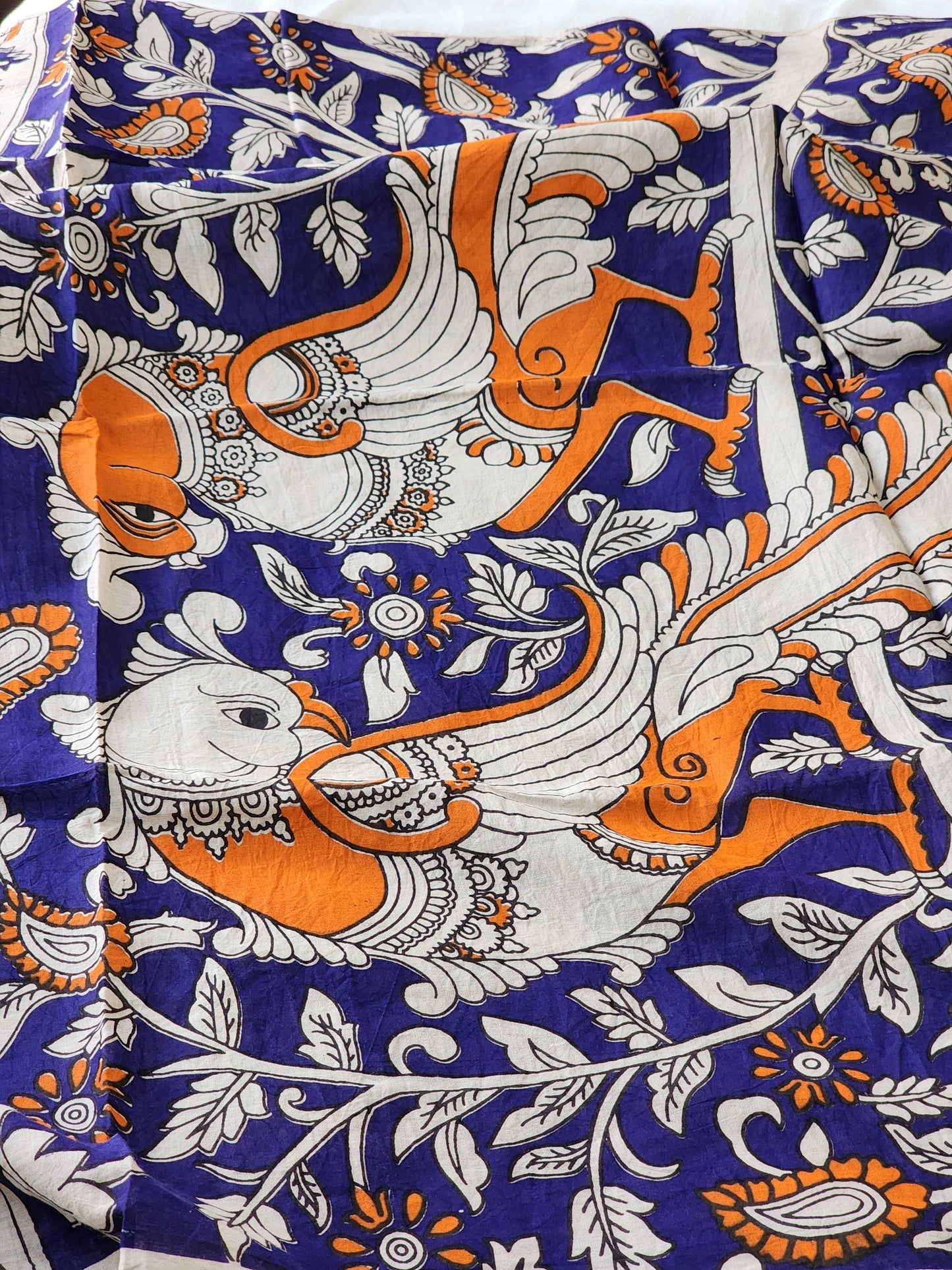 Purple Kalamkari Cotton Saree
