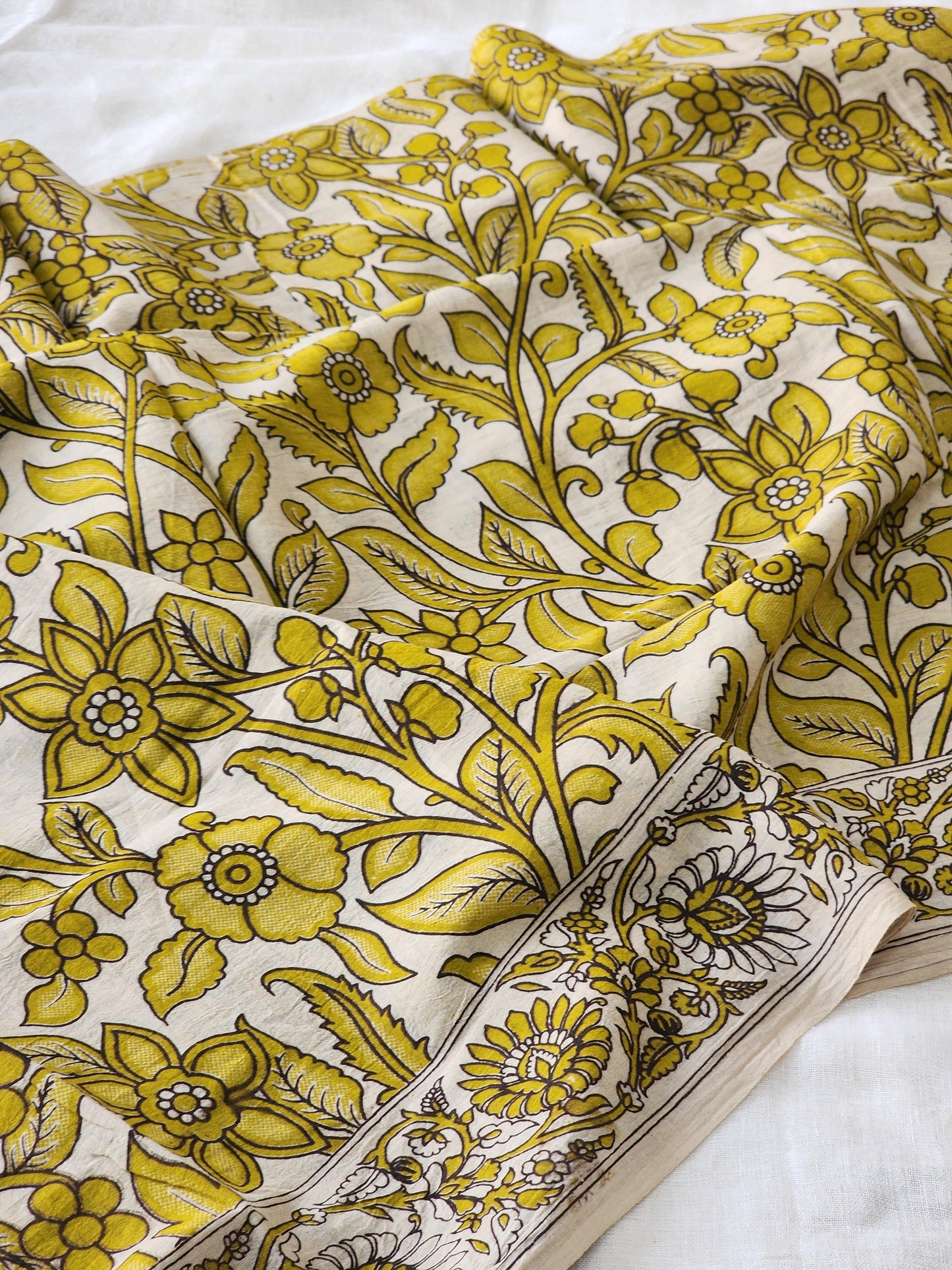 Green Kalamkari Cotton Saree