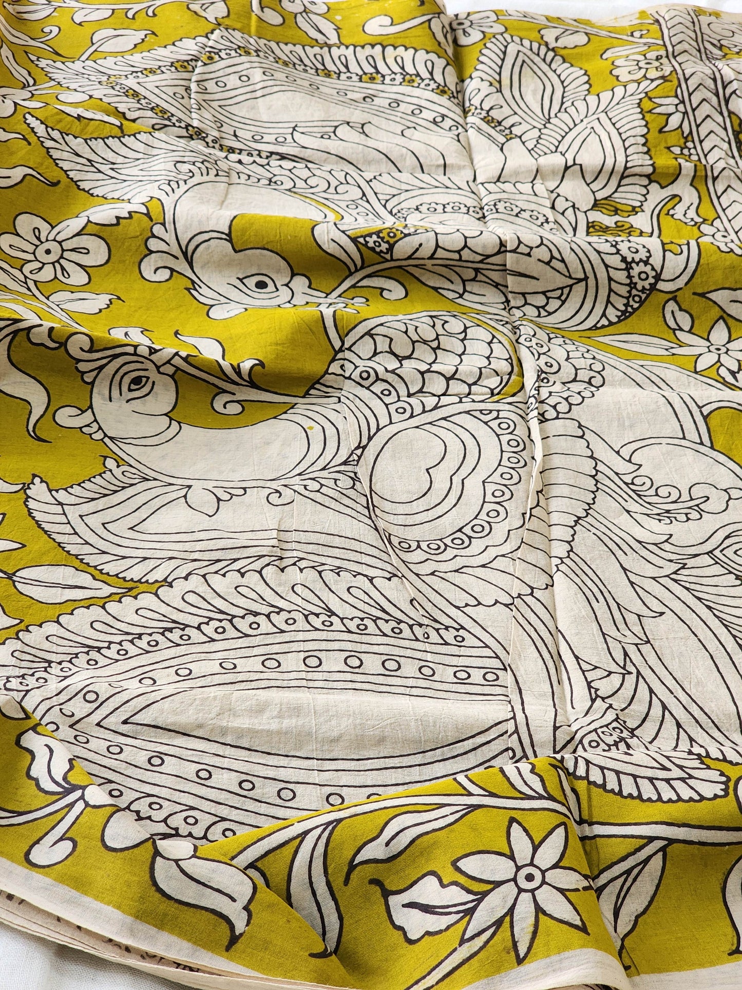 Green Kalamkari Cotton Saree