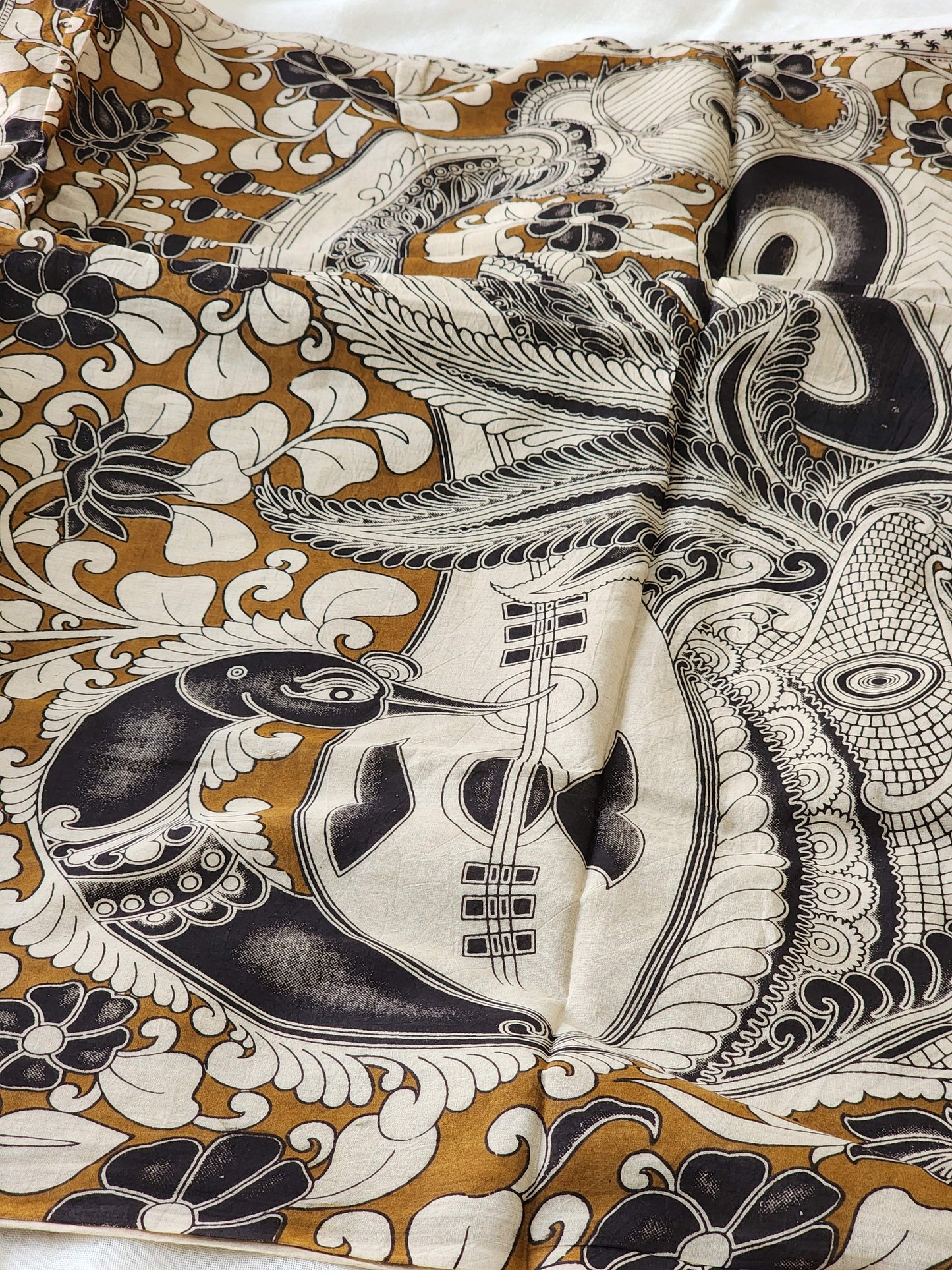 Brown Kalamkari Cotton Saree