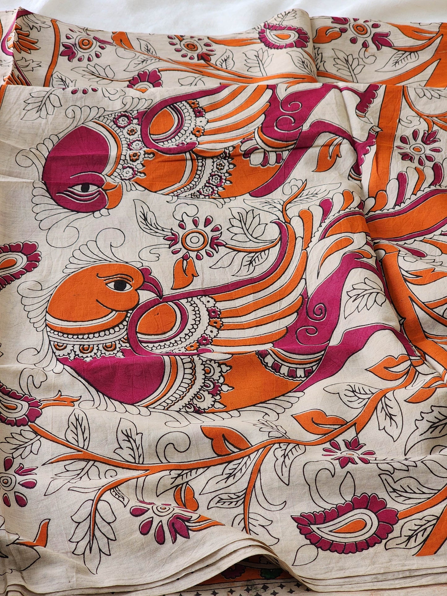 Multicolored Kalamkari Cotton Saree