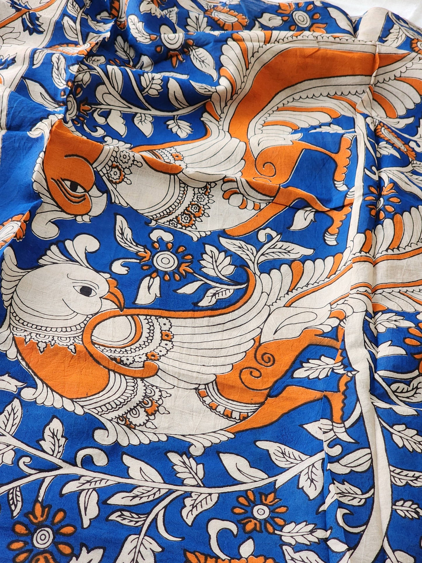 Blue Kalamkari Cotton Saree