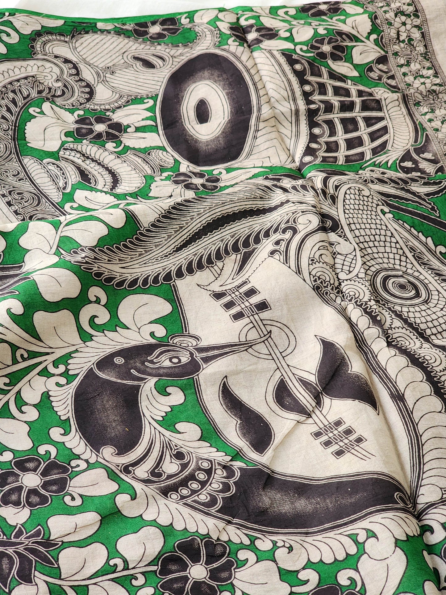 Green Kalamkari Cotton Saree