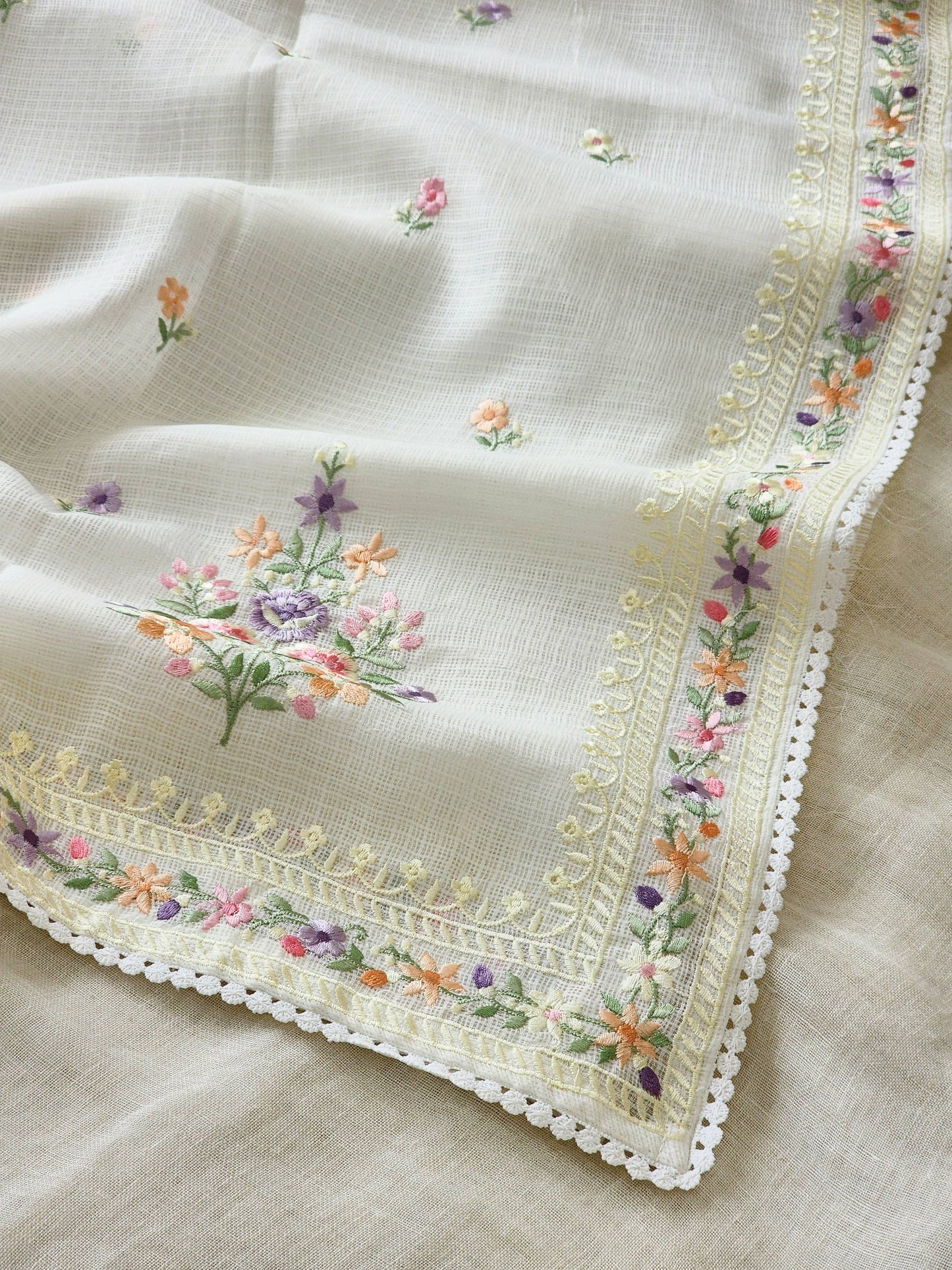 White Kota Silk Saree