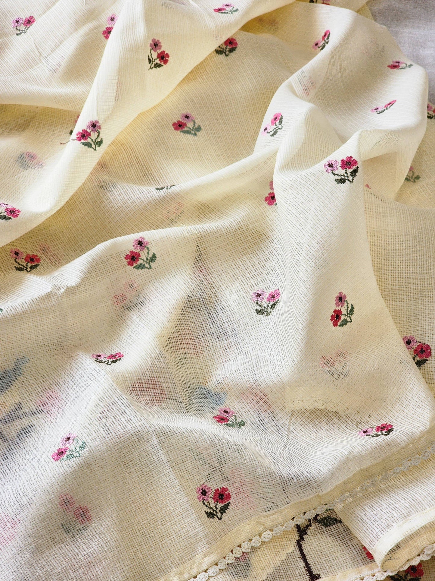 Yellow Kota Silk Saree
