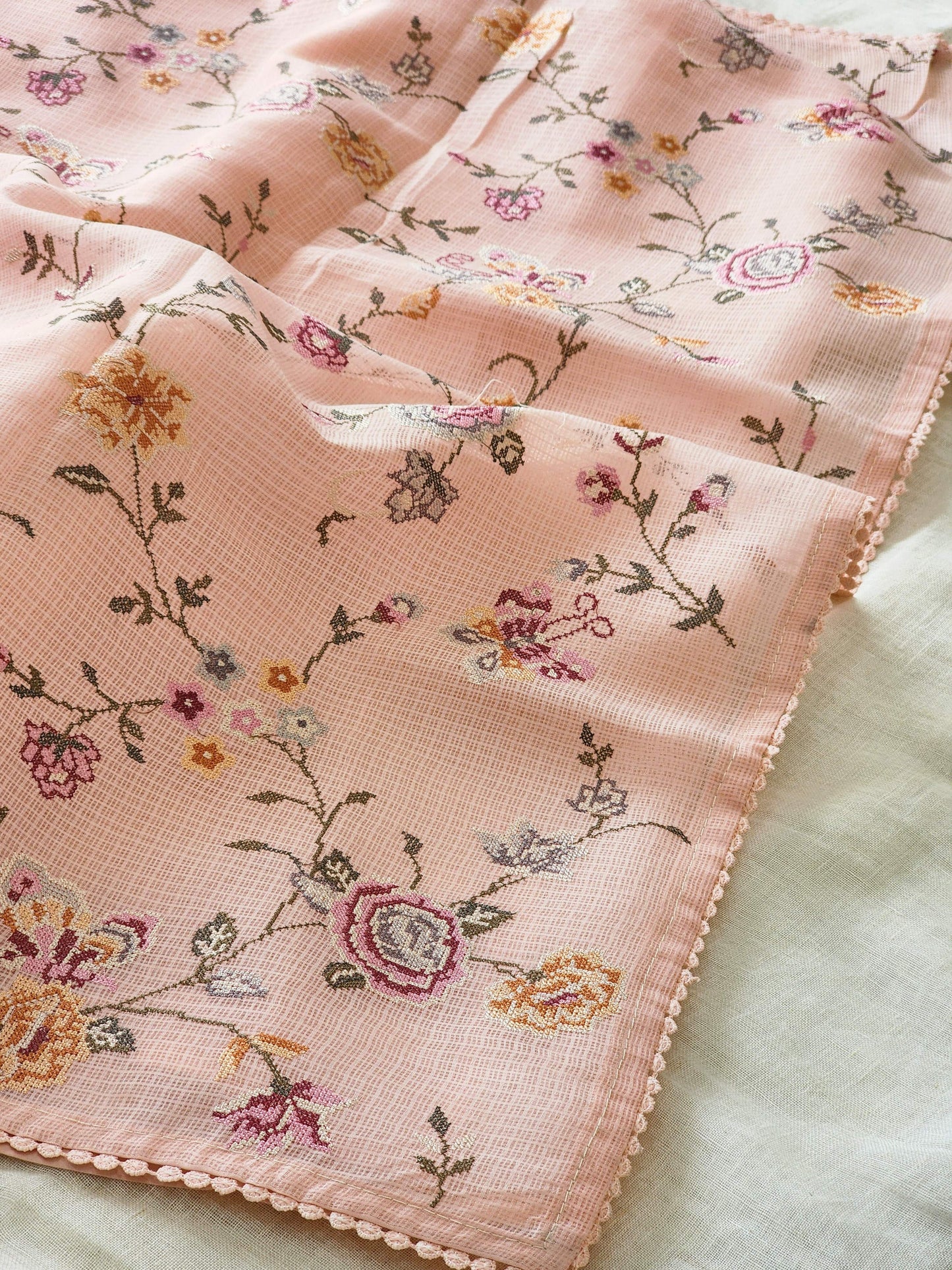 Pink Kota Silk Saree