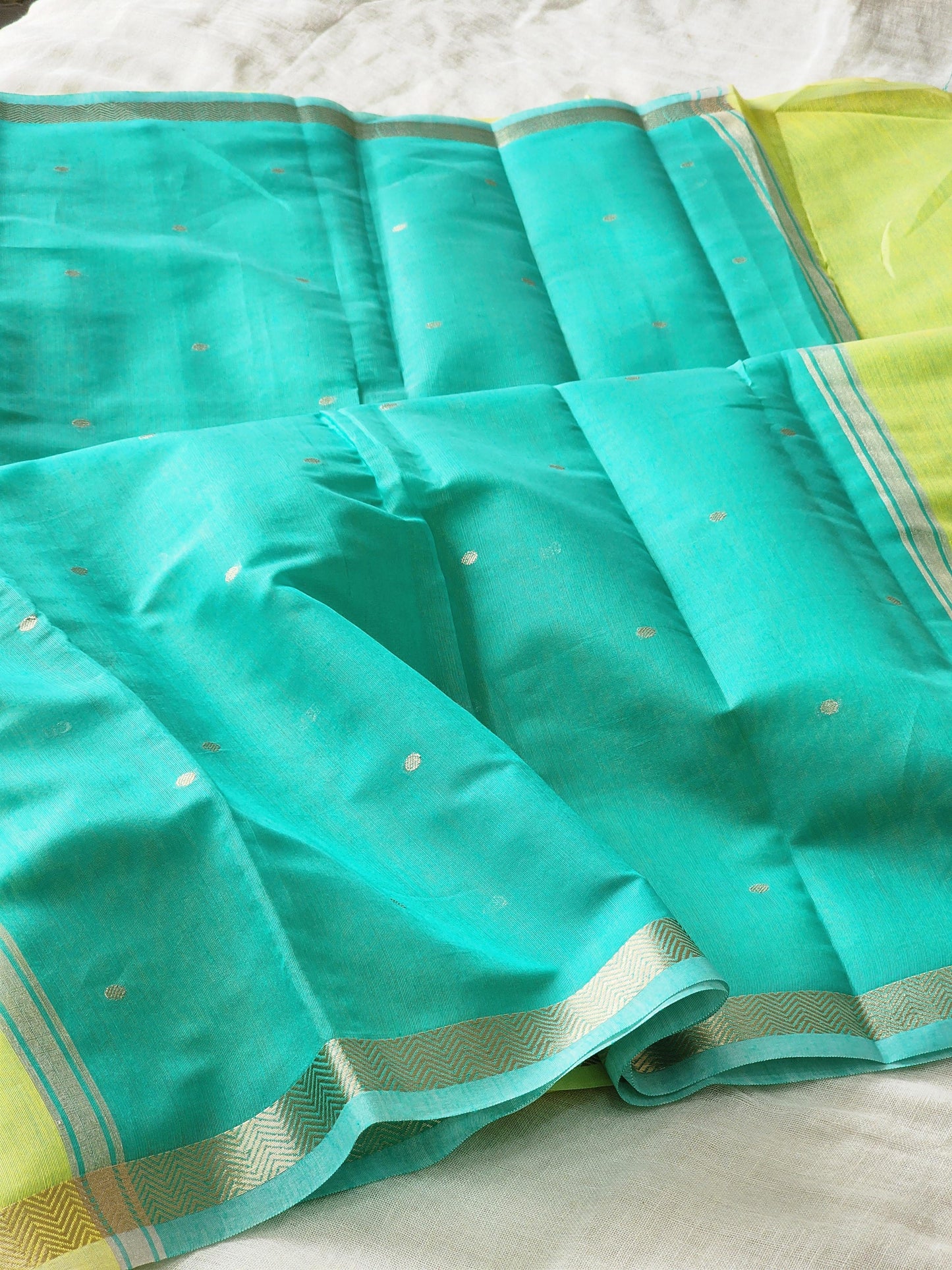 Yellow Mul Chanderi Saree