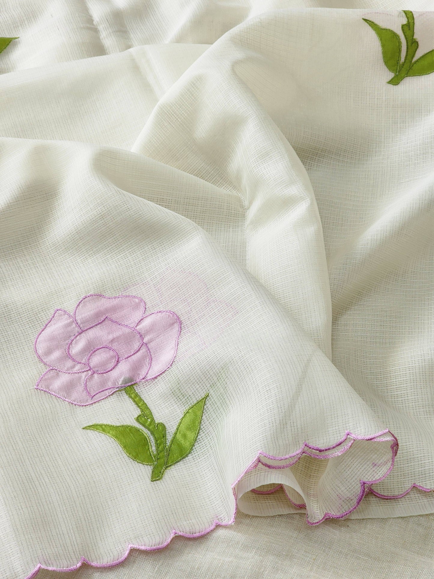 White Kota Silk Saree