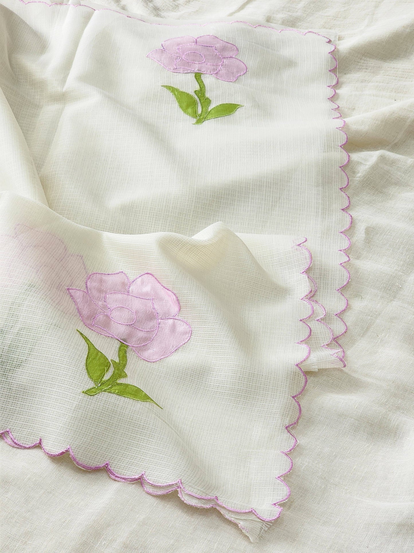 White Kota Silk Saree