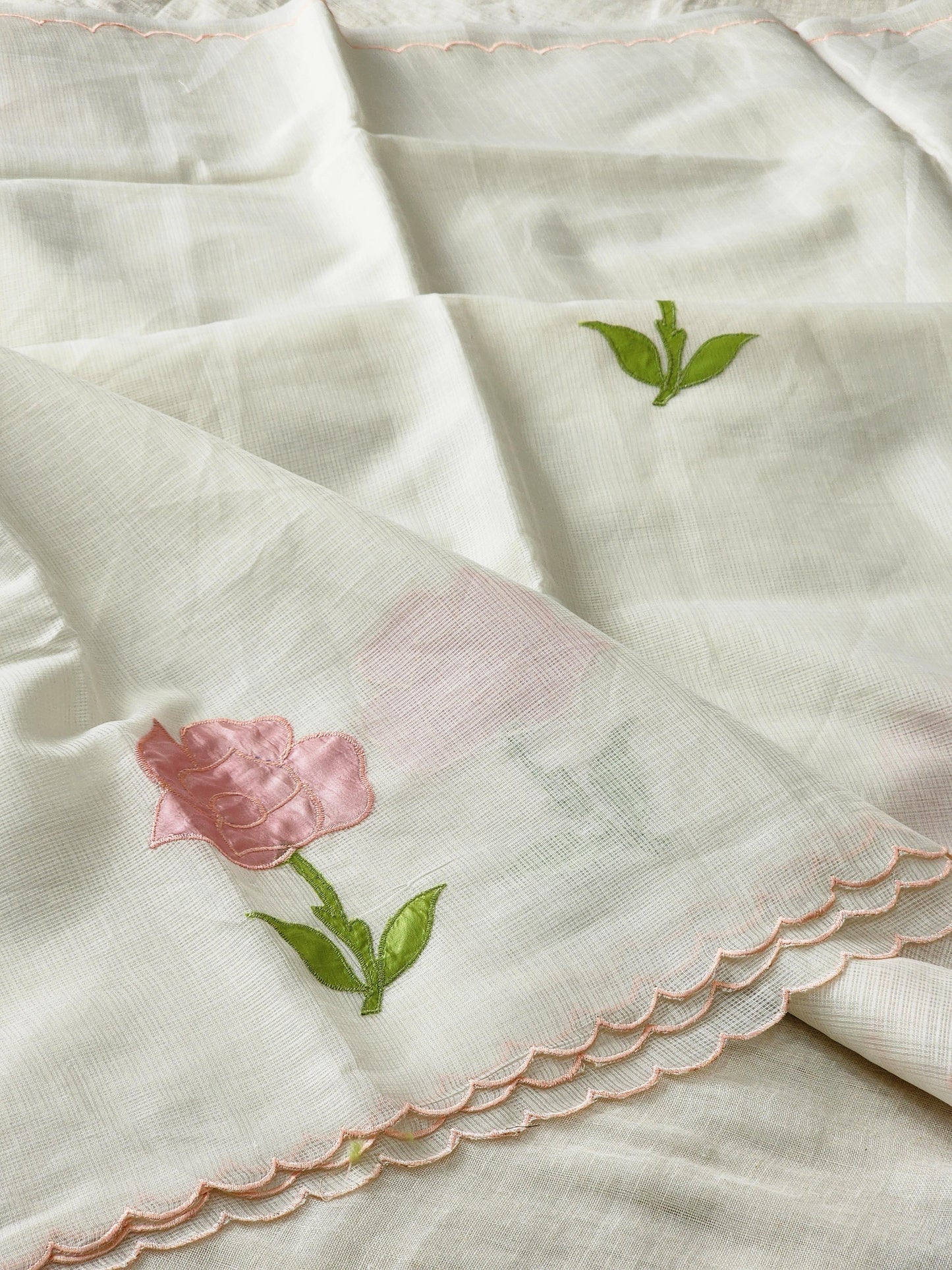 White Kota Silk Saree