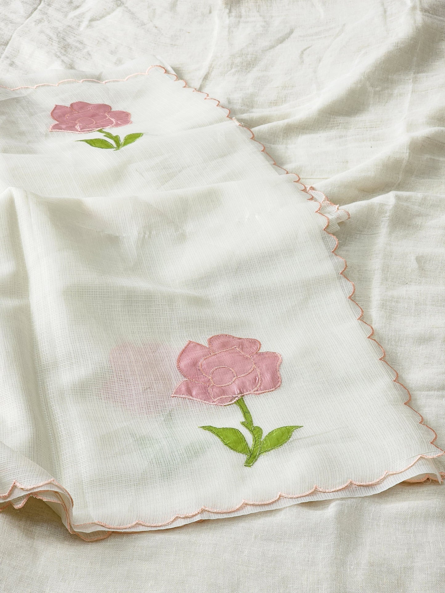 White Kota Silk Saree