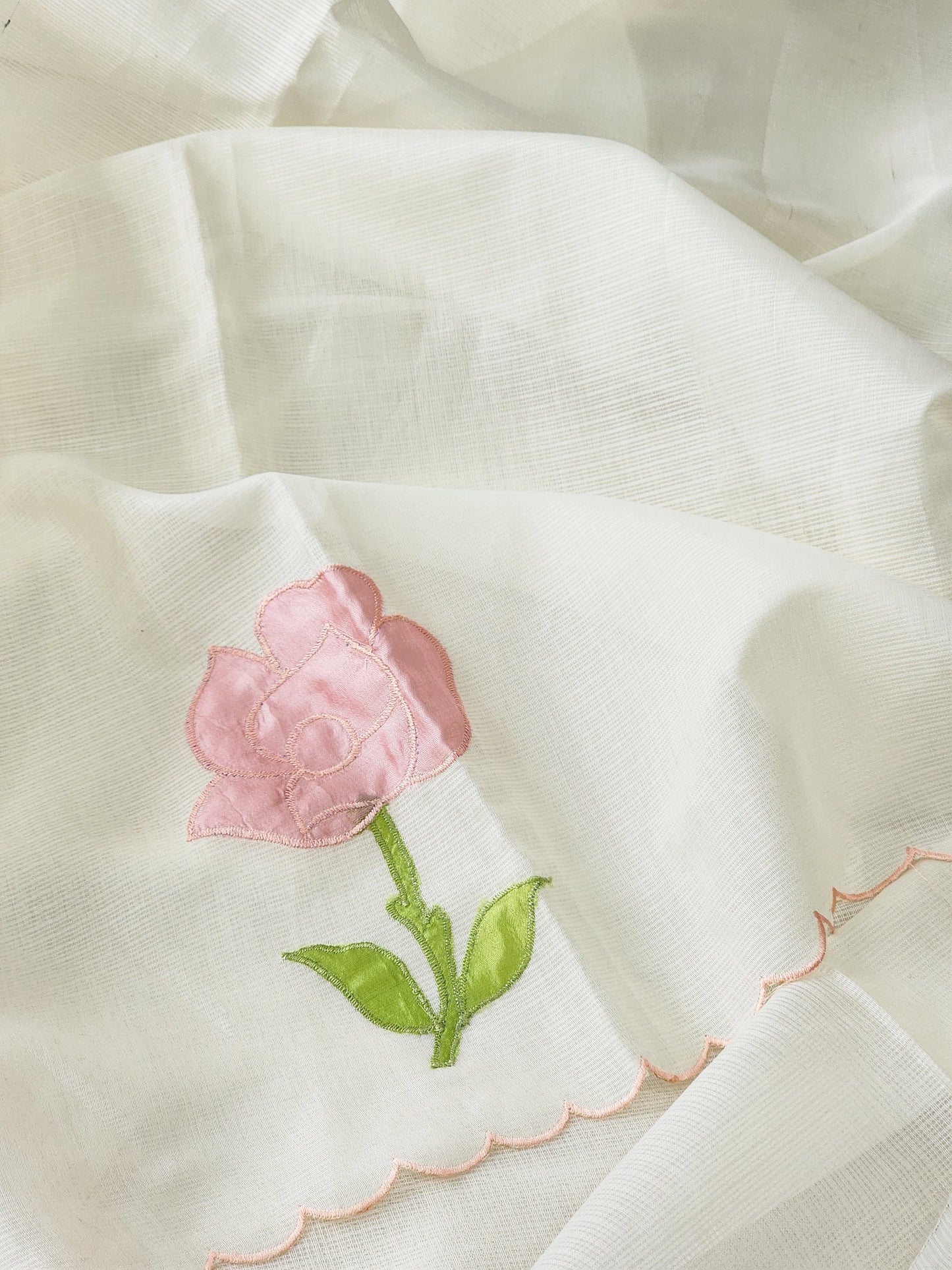 White Kota Silk Saree