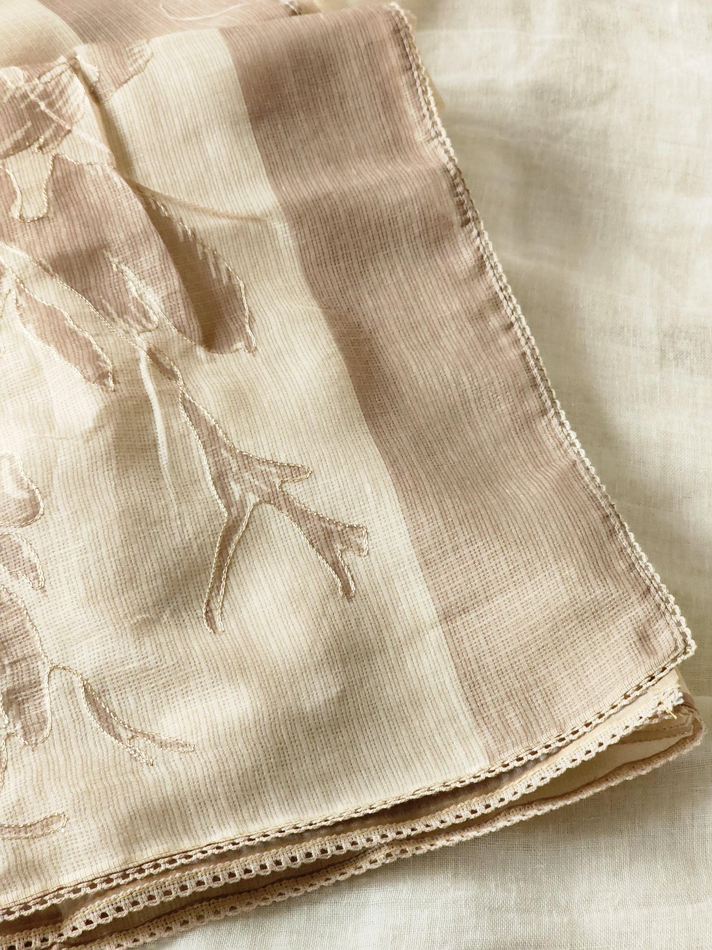 Beige Kota Silk Saree