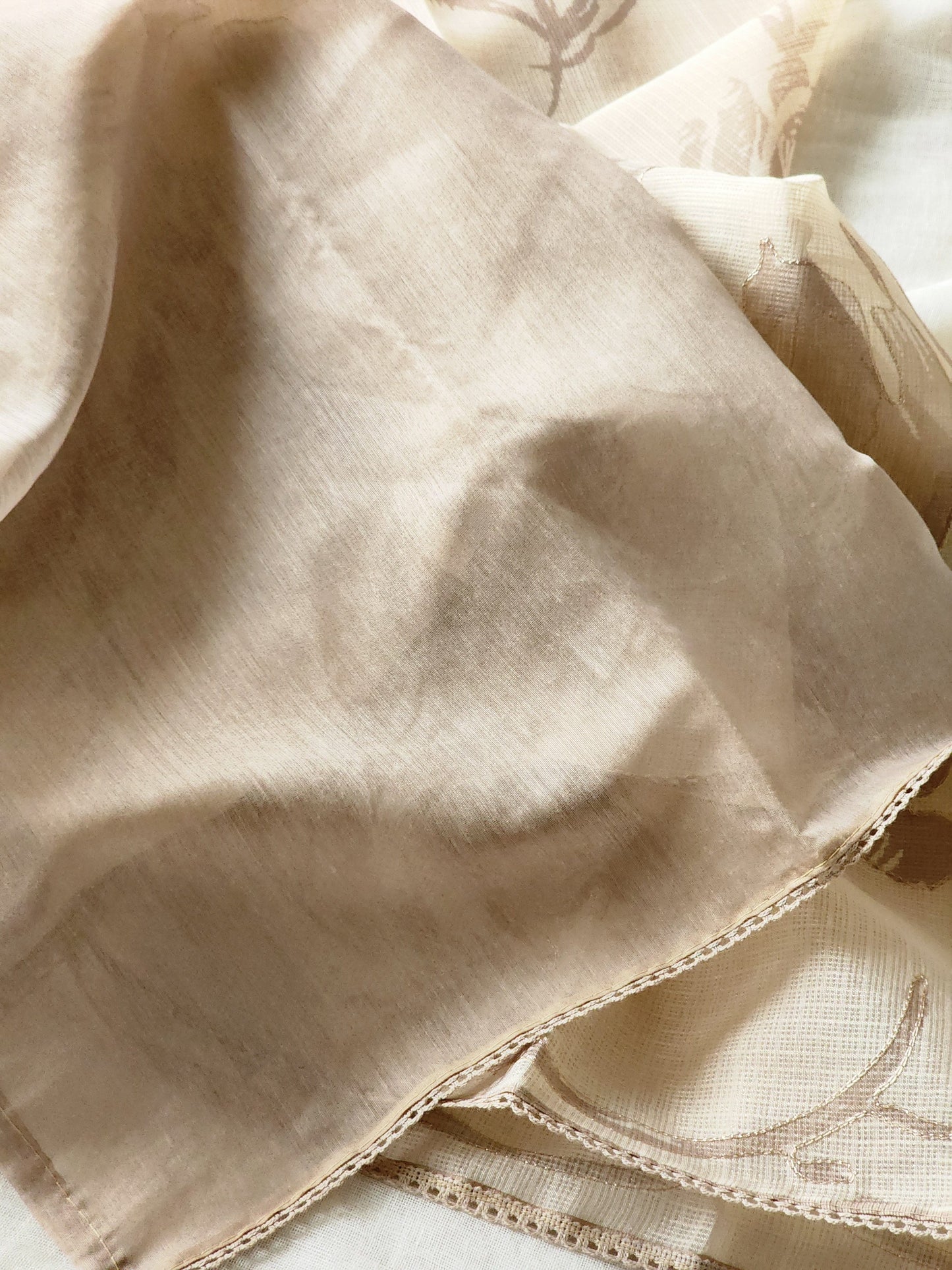 Beige Kota Silk Saree