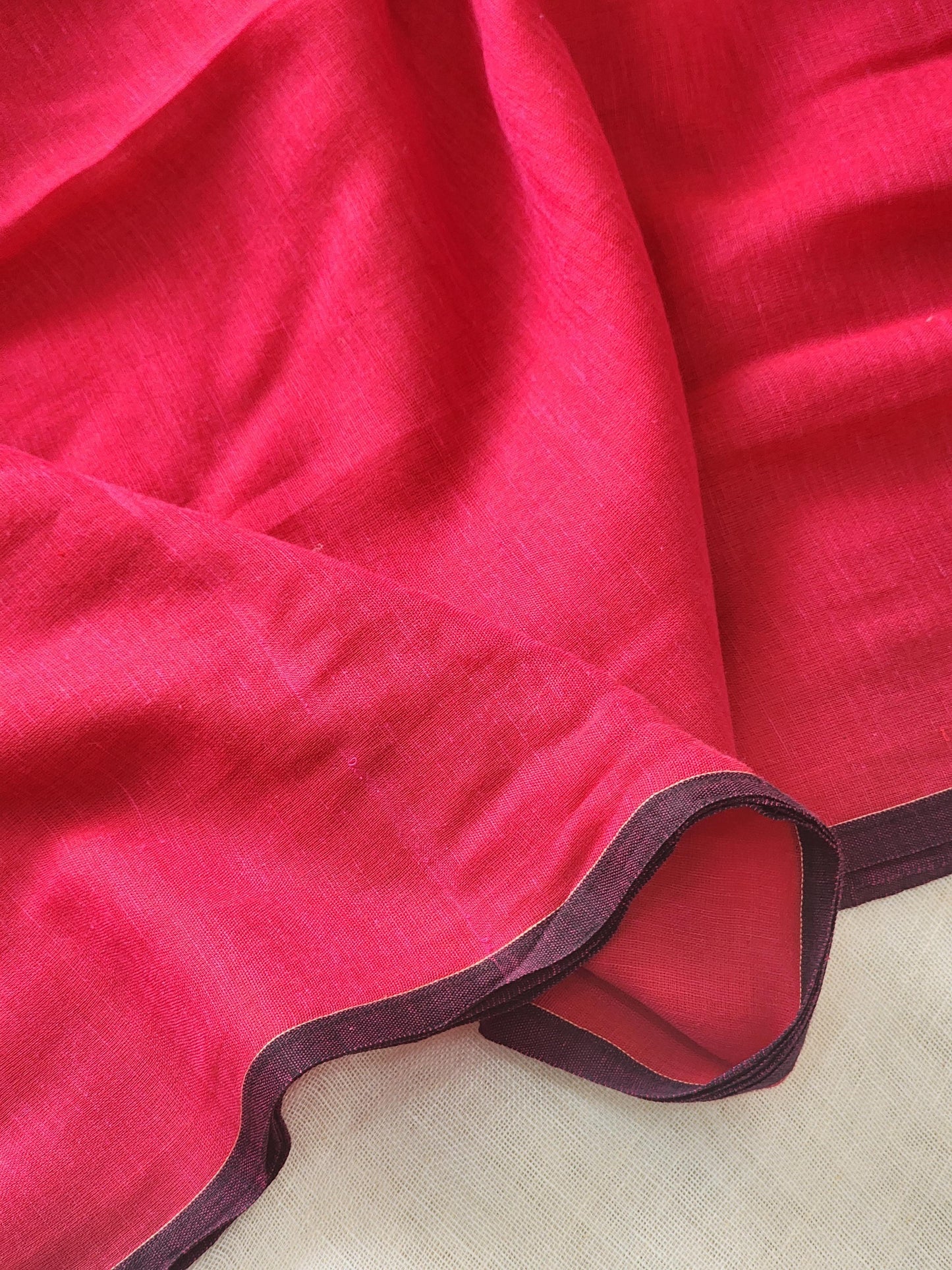 Pink mulmul cotton saree