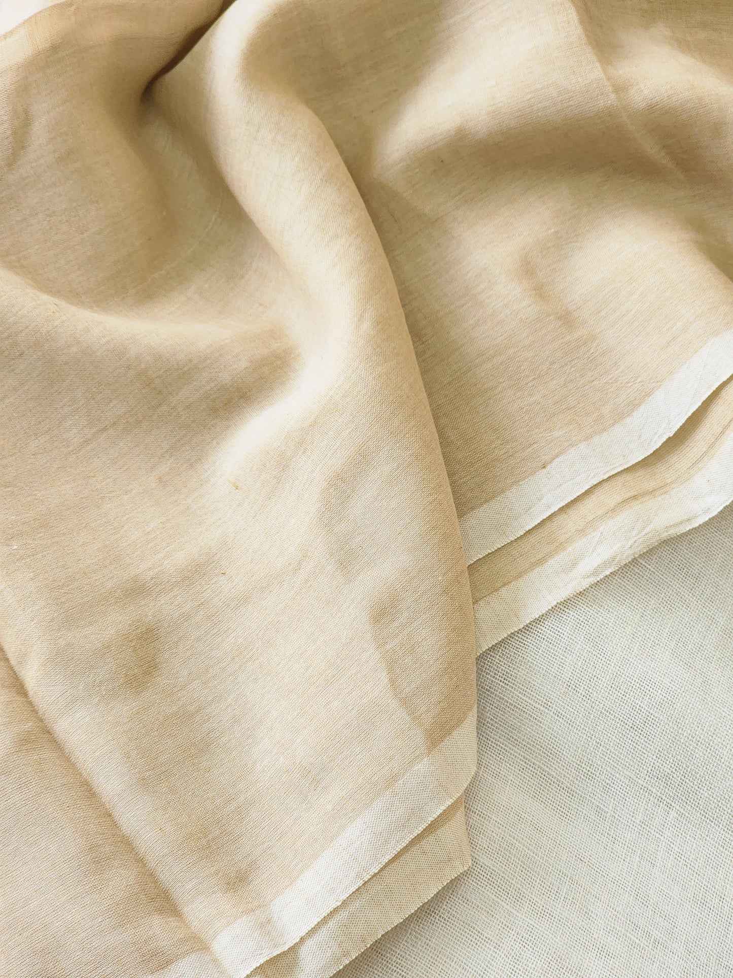 Light beige mulmul cotton saree