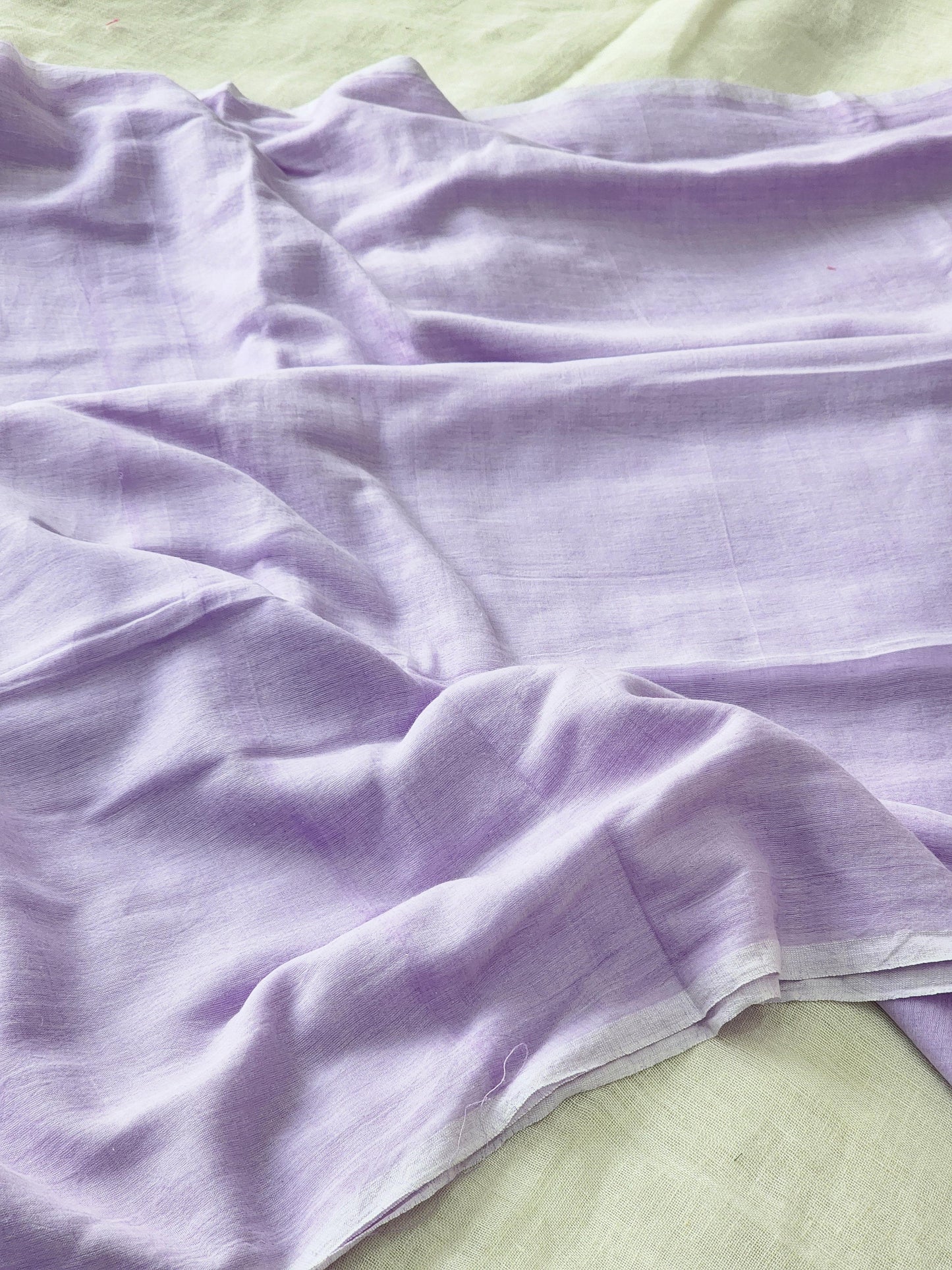 Lilac mulmul cotton saree