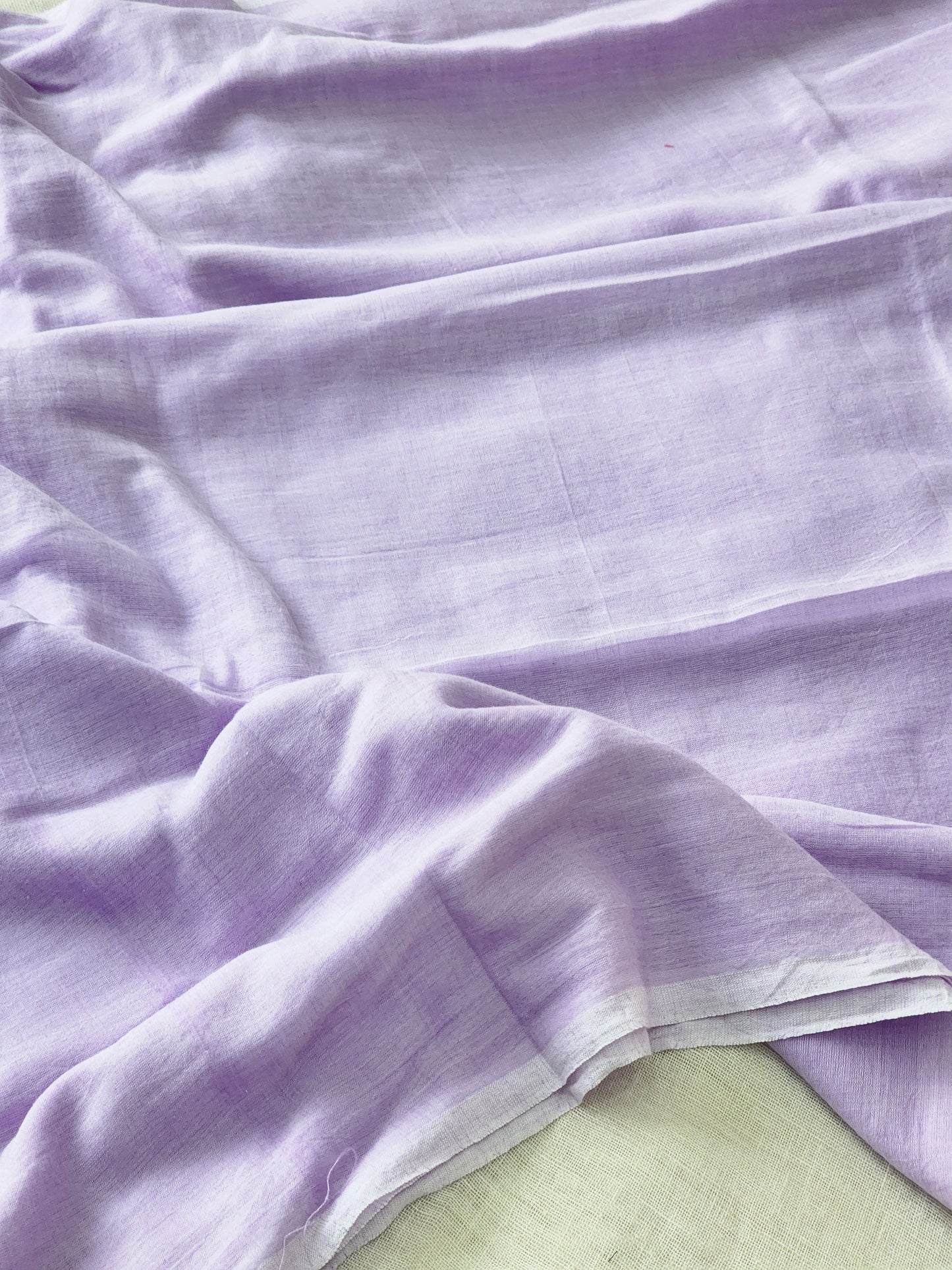 Lilac mulmul cotton saree